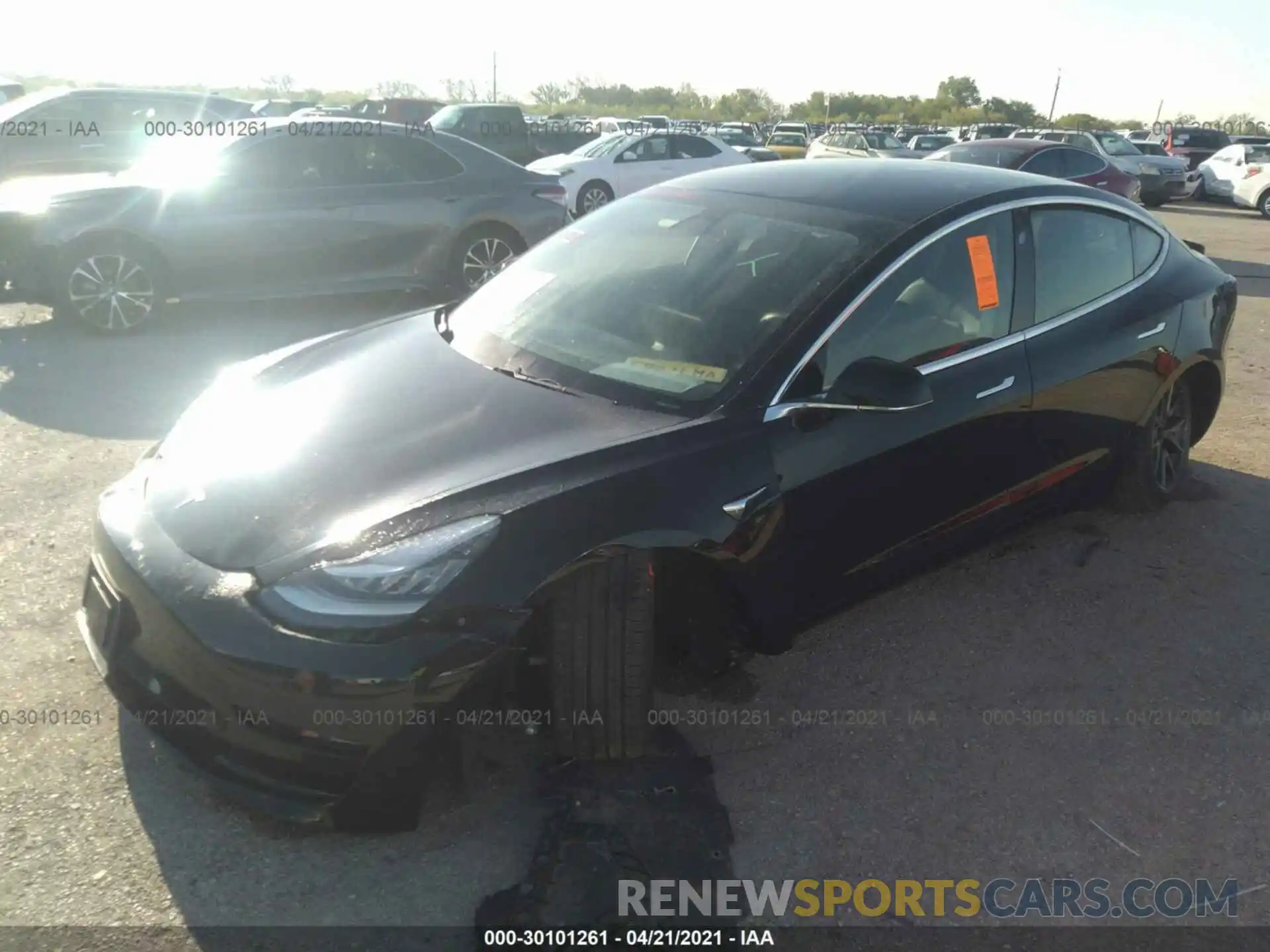 2 Photograph of a damaged car 5YJ3E1EA4KF331125 TESLA MODEL 3 2019