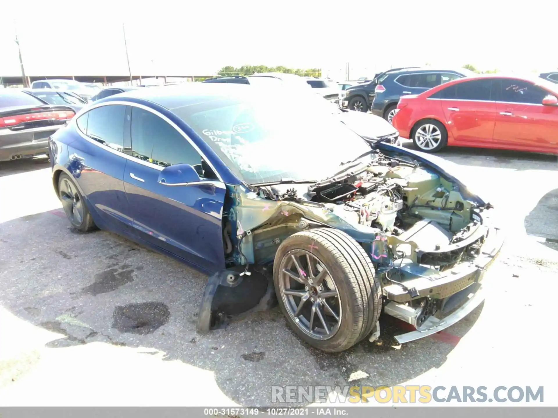 1 Photograph of a damaged car 5YJ3E1EA4KF356378 TESLA MODEL 3 2019