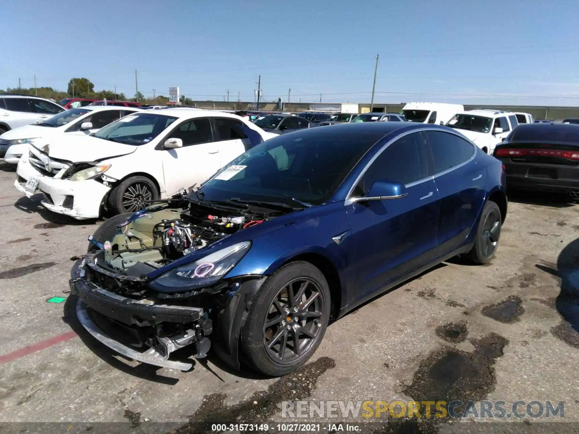 2 Photograph of a damaged car 5YJ3E1EA4KF356378 TESLA MODEL 3 2019