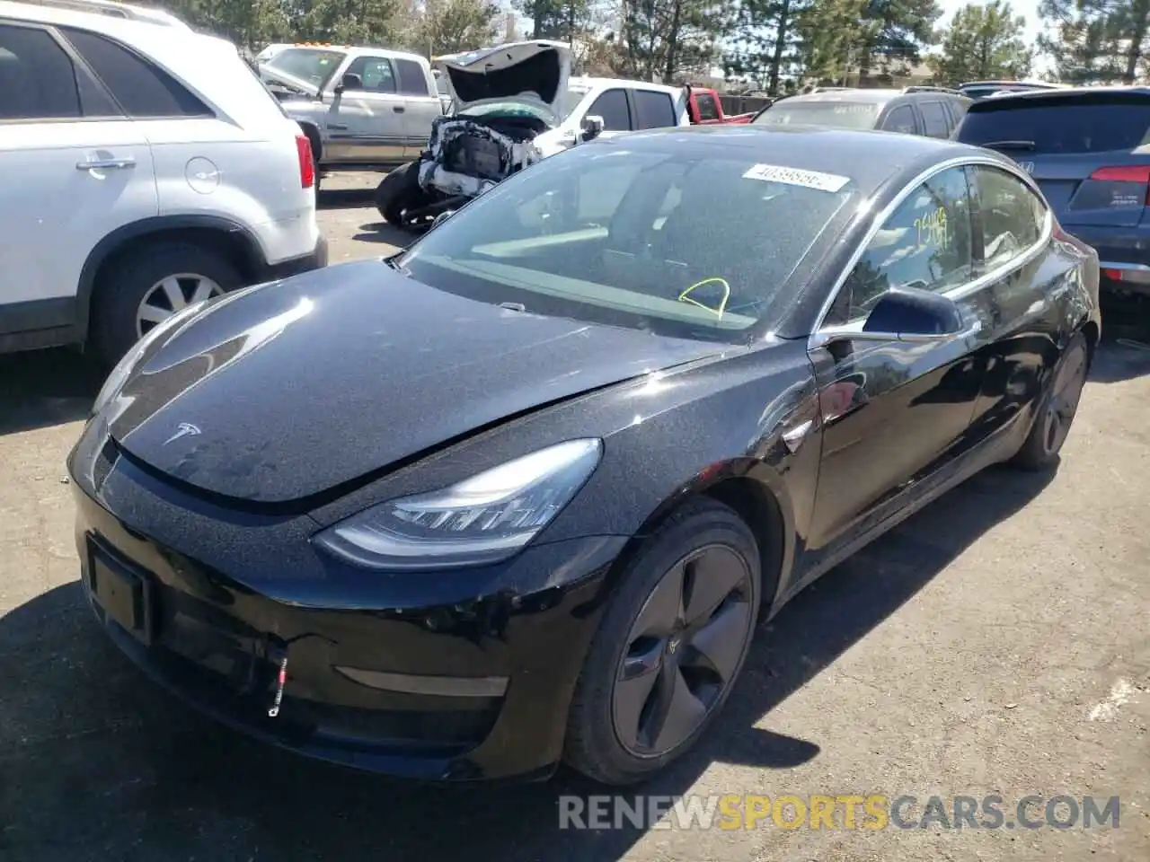 2 Photograph of a damaged car 5YJ3E1EA4KF361645 TESLA MODEL 3 2019