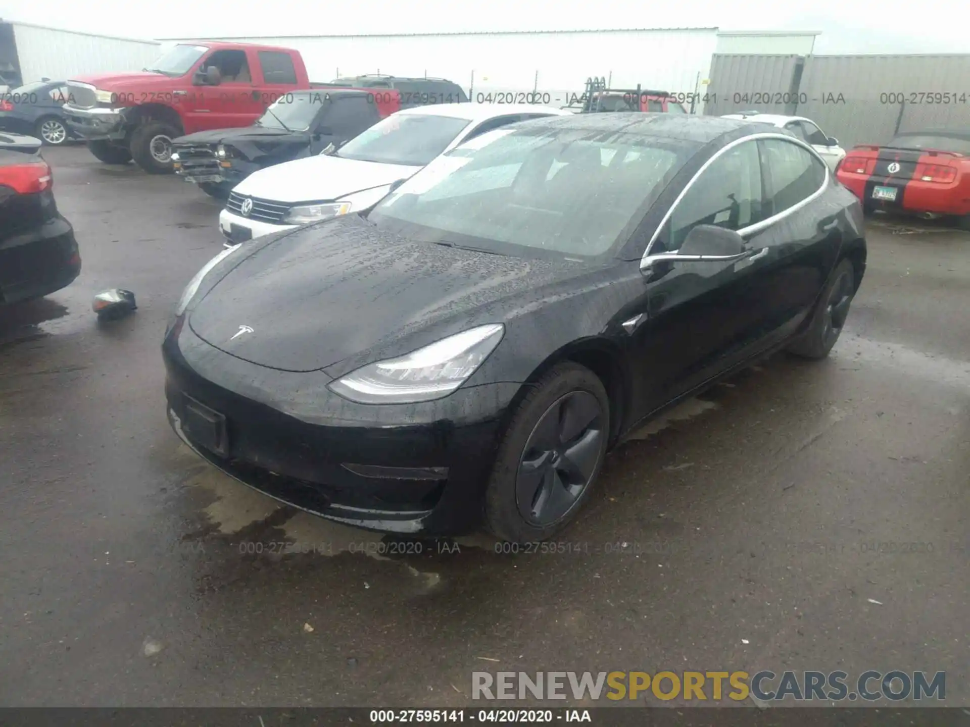 2 Photograph of a damaged car 5YJ3E1EA4KF395729 TESLA MODEL 3 2019