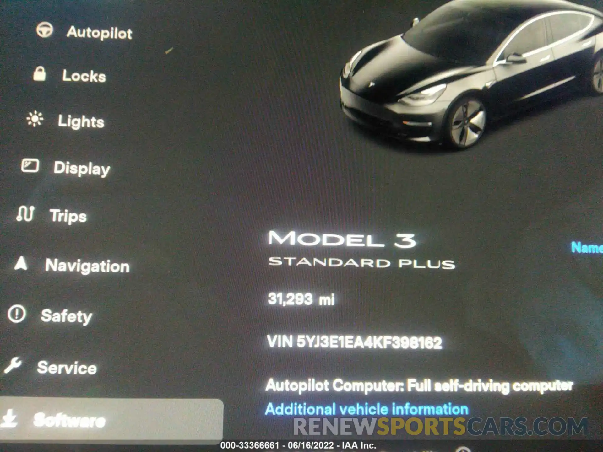 7 Фотография поврежденного автомобиля 5YJ3E1EA4KF398162 TESLA MODEL 3 2019