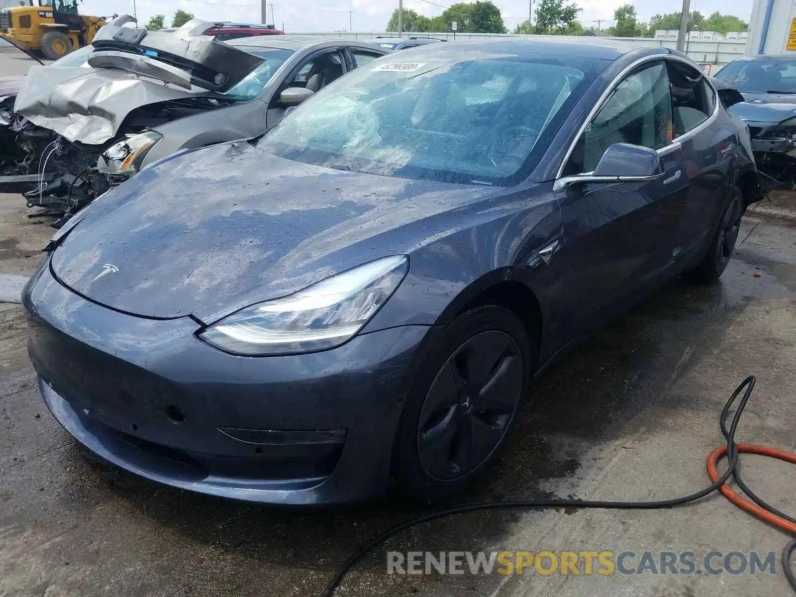 2 Photograph of a damaged car 5YJ3E1EA4KF400220 TESLA MODEL 3 2019