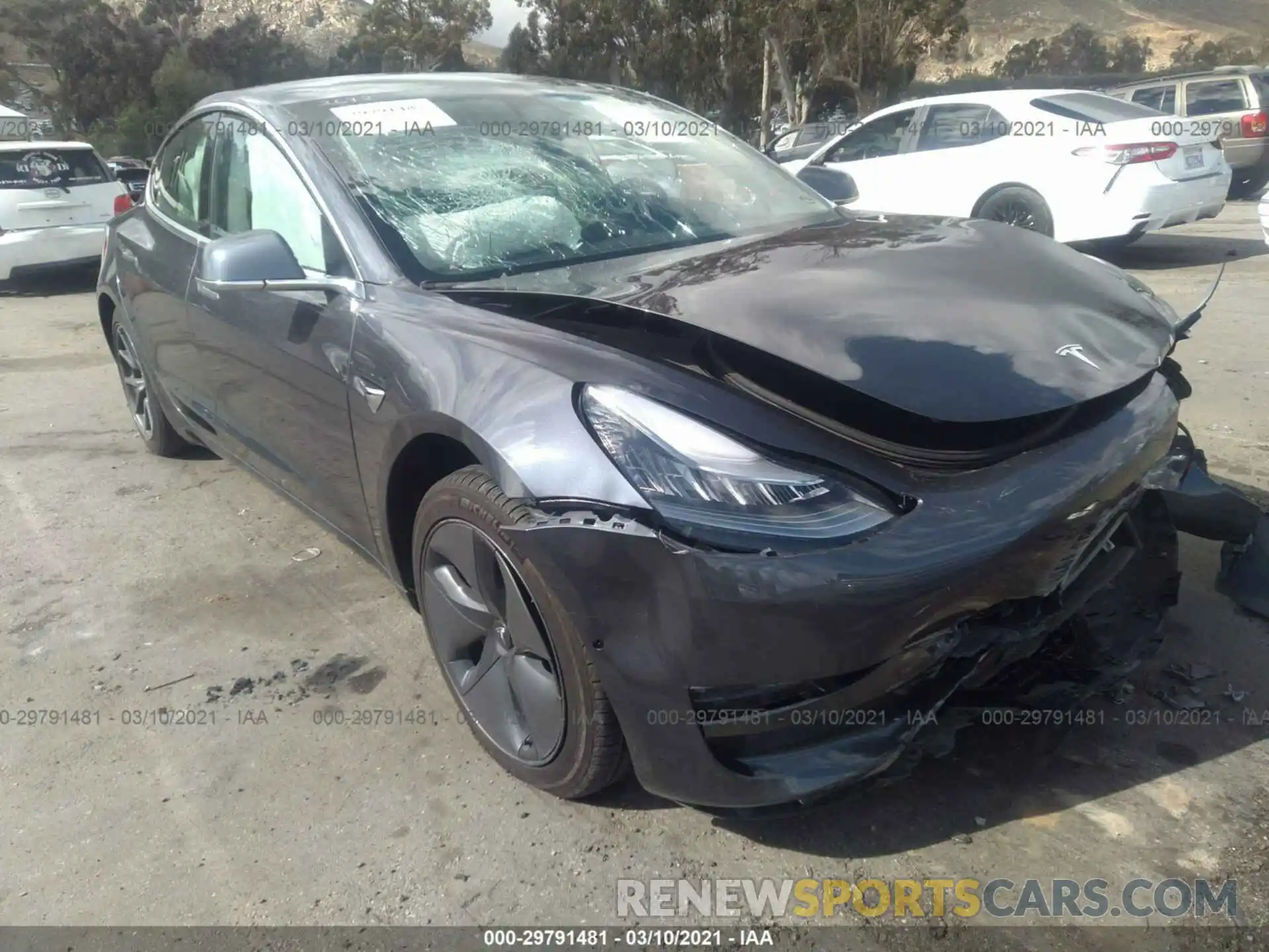 1 Photograph of a damaged car 5YJ3E1EA4KF400458 TESLA MODEL 3 2019