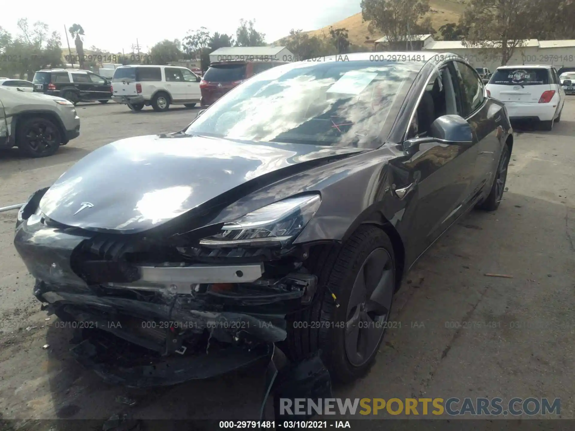 2 Photograph of a damaged car 5YJ3E1EA4KF400458 TESLA MODEL 3 2019