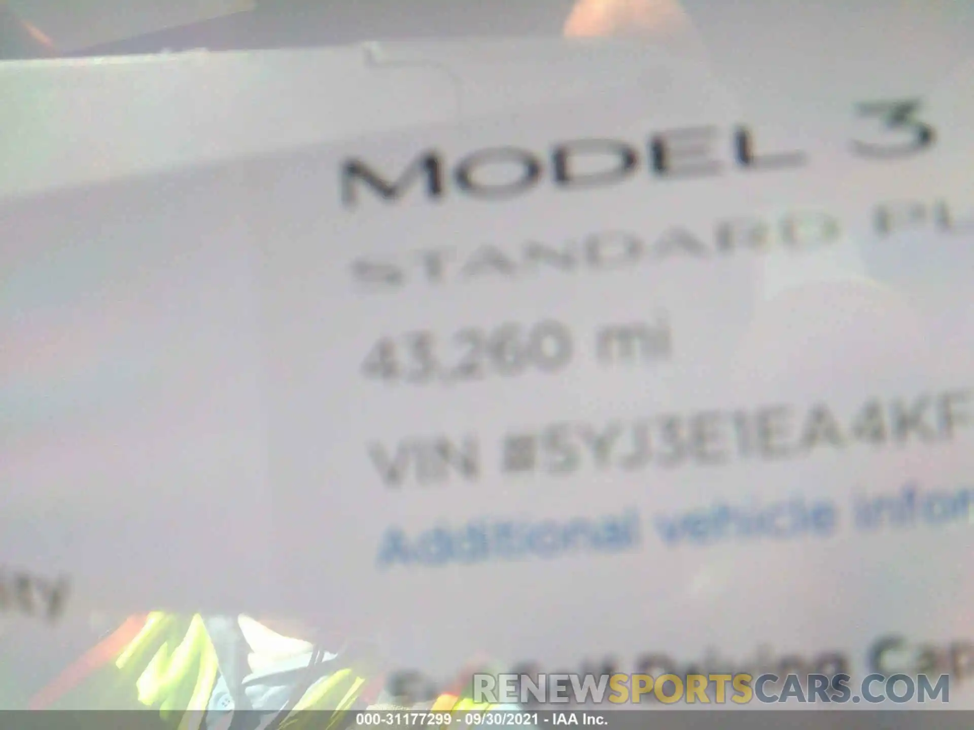 7 Photograph of a damaged car 5YJ3E1EA4KF407653 TESLA MODEL 3 2019