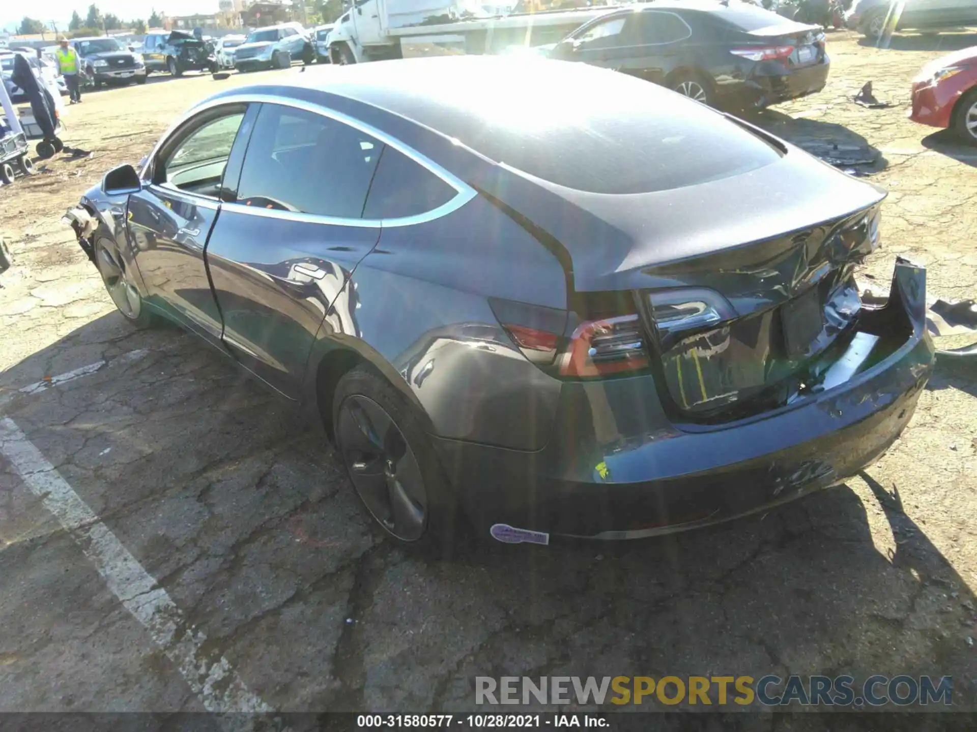 3 Photograph of a damaged car 5YJ3E1EA4KF411394 TESLA MODEL 3 2019