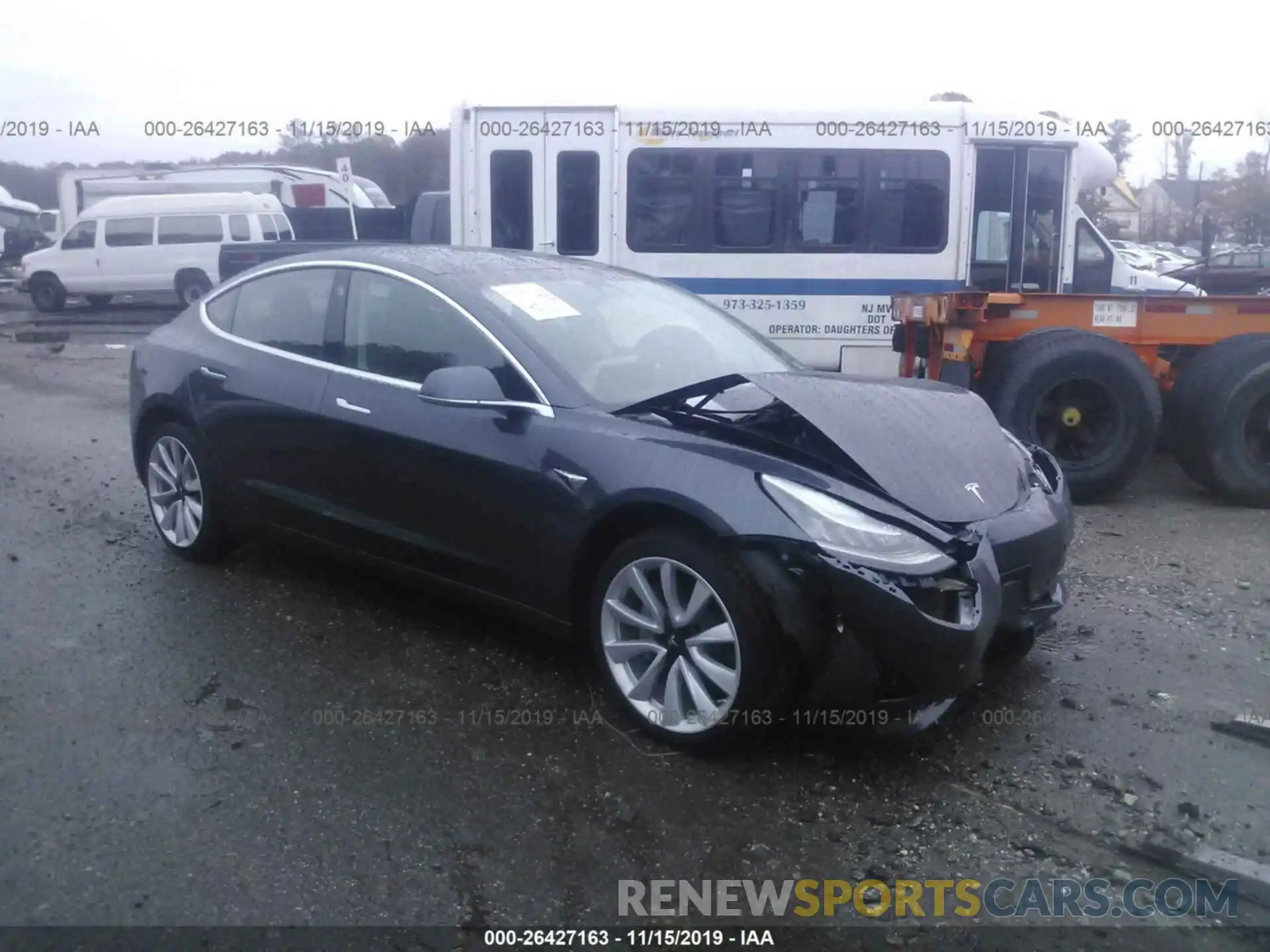 1 Photograph of a damaged car 5YJ3E1EA4KF425439 TESLA MODEL 3 2019