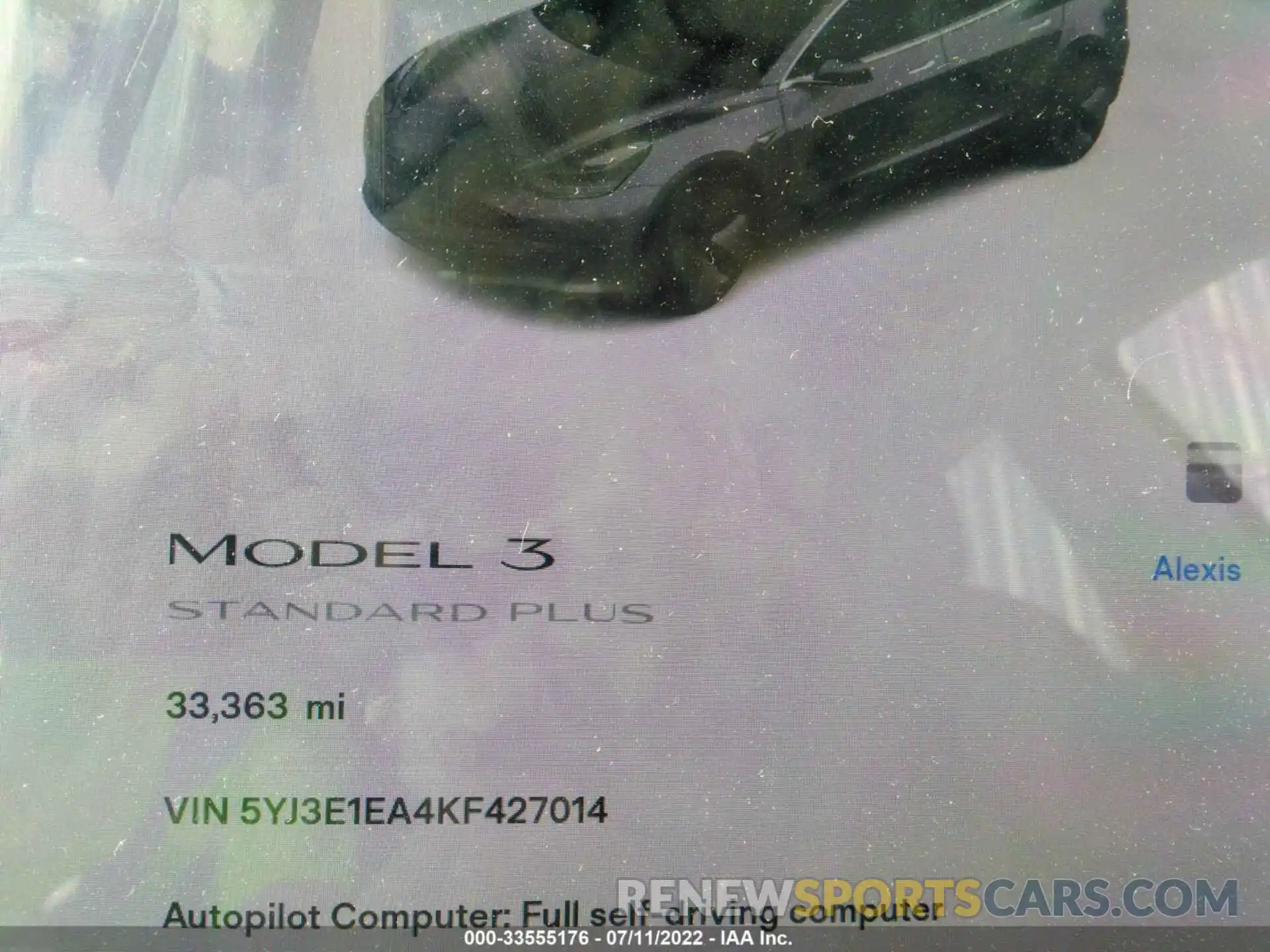 7 Photograph of a damaged car 5YJ3E1EA4KF427014 TESLA MODEL 3 2019