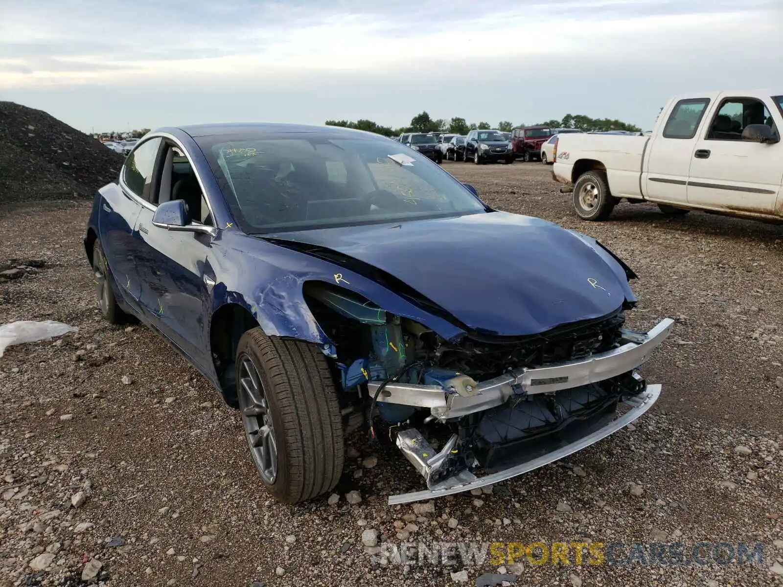 1 Photograph of a damaged car 5YJ3E1EA4KF427126 TESLA MODEL 3 2019