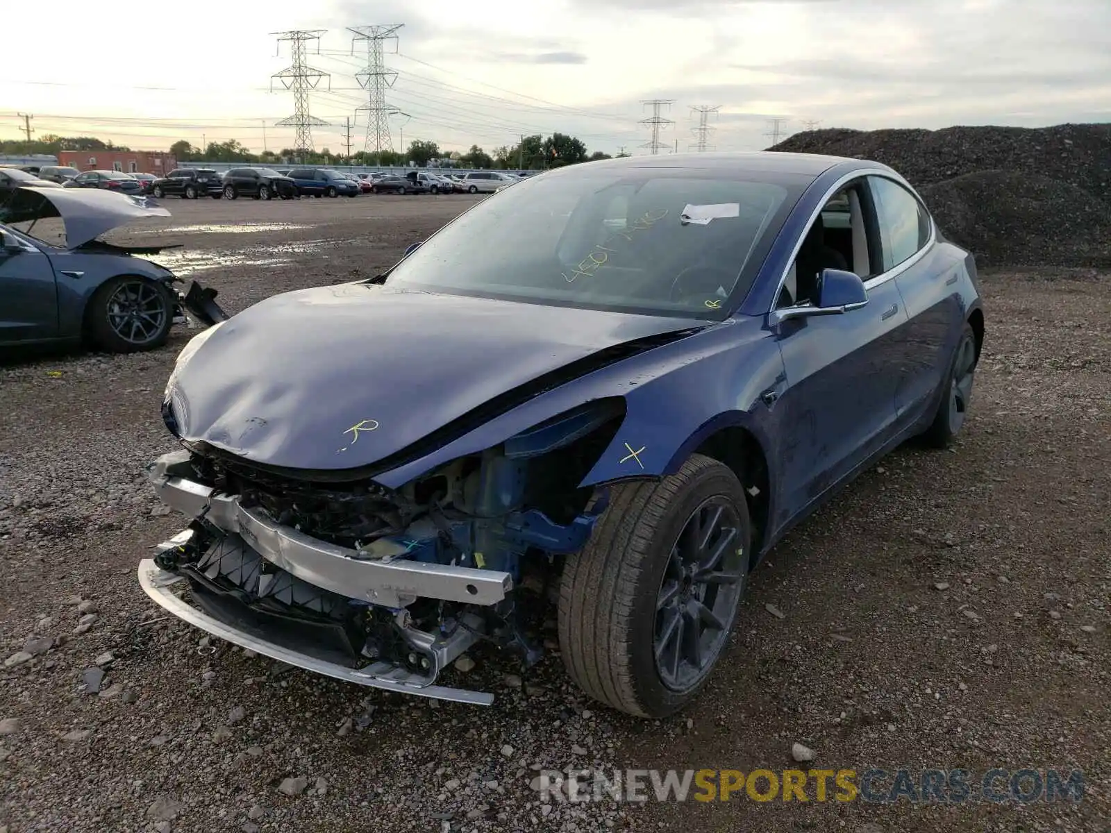 2 Photograph of a damaged car 5YJ3E1EA4KF427126 TESLA MODEL 3 2019