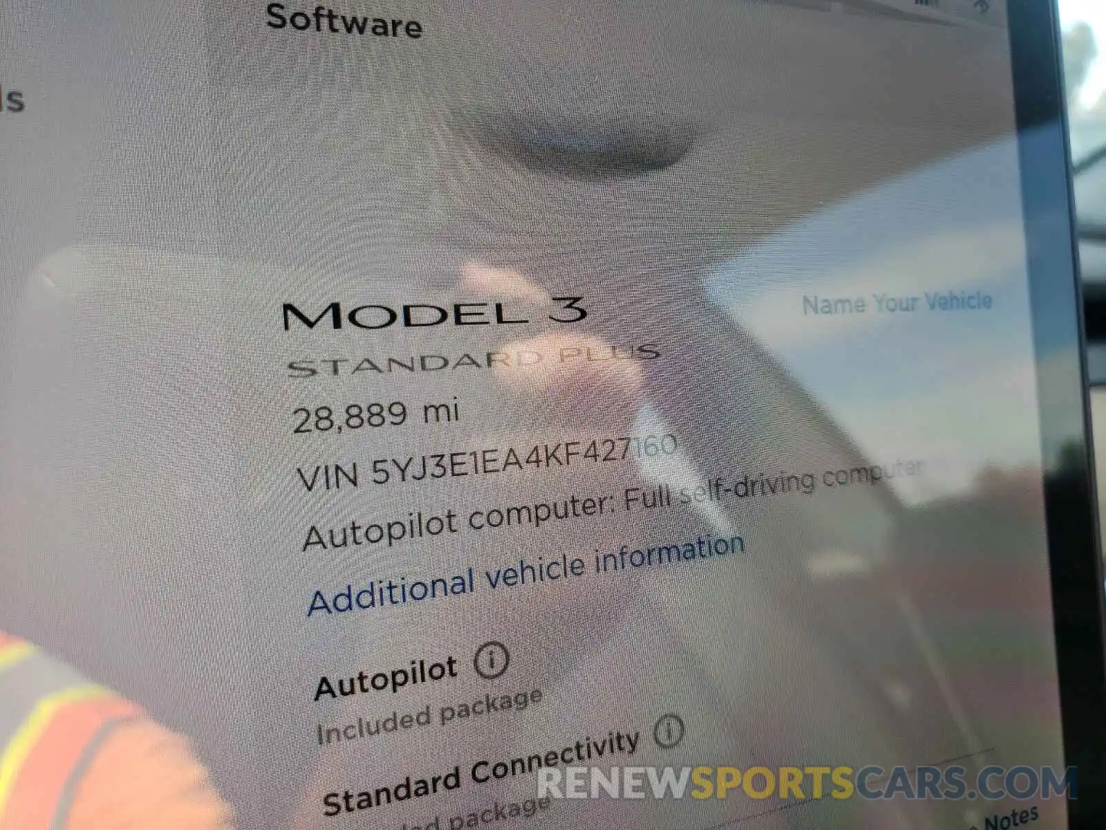 8 Photograph of a damaged car 5YJ3E1EA4KF427160 TESLA MODEL 3 2019