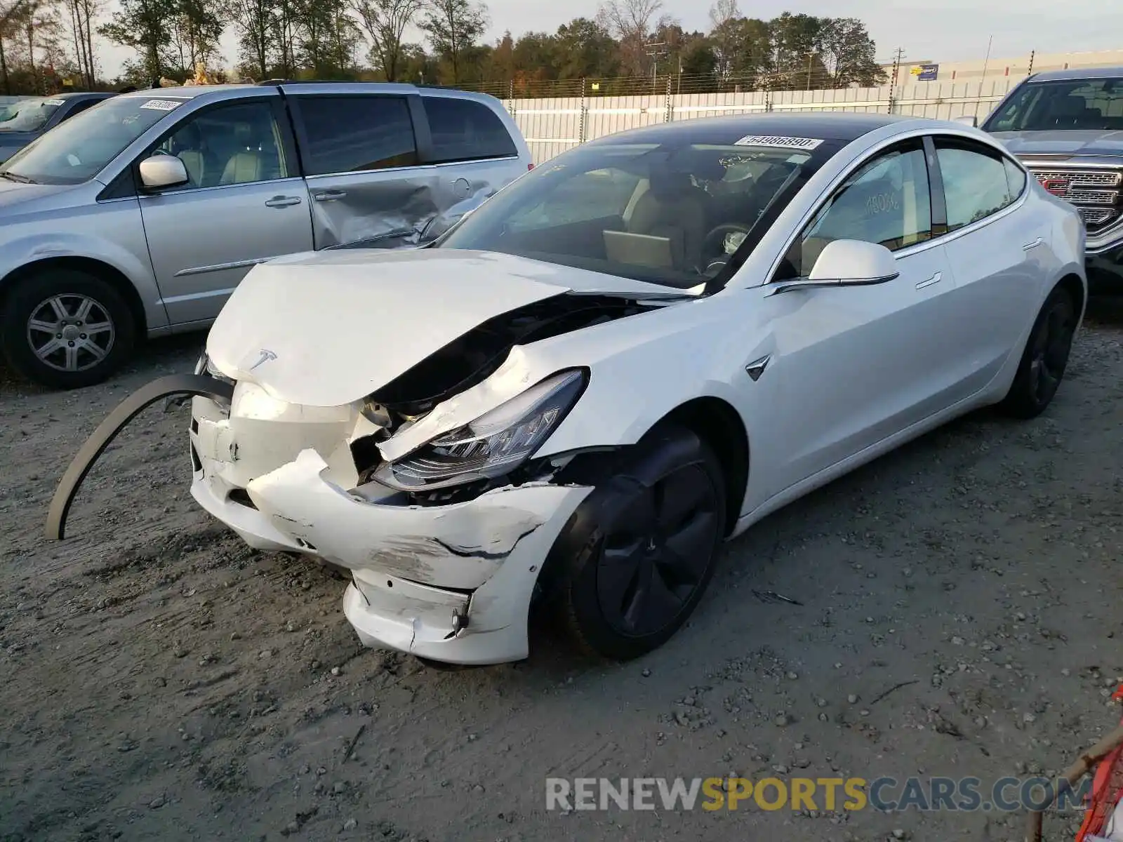 2 Photograph of a damaged car 5YJ3E1EA4KF430771 TESLA MODEL 3 2019