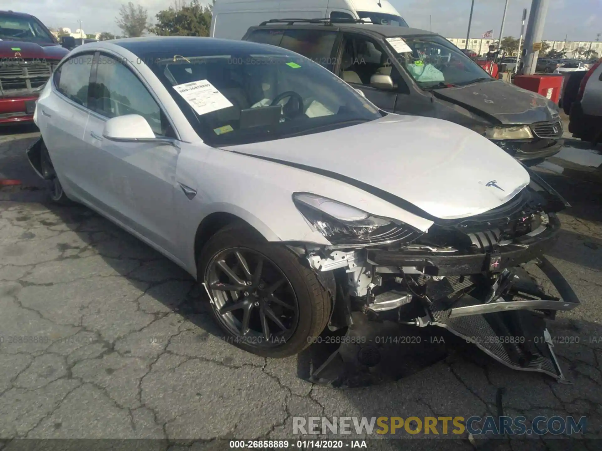 1 Photograph of a damaged car 5YJ3E1EA4KF435663 TESLA MODEL 3 2019