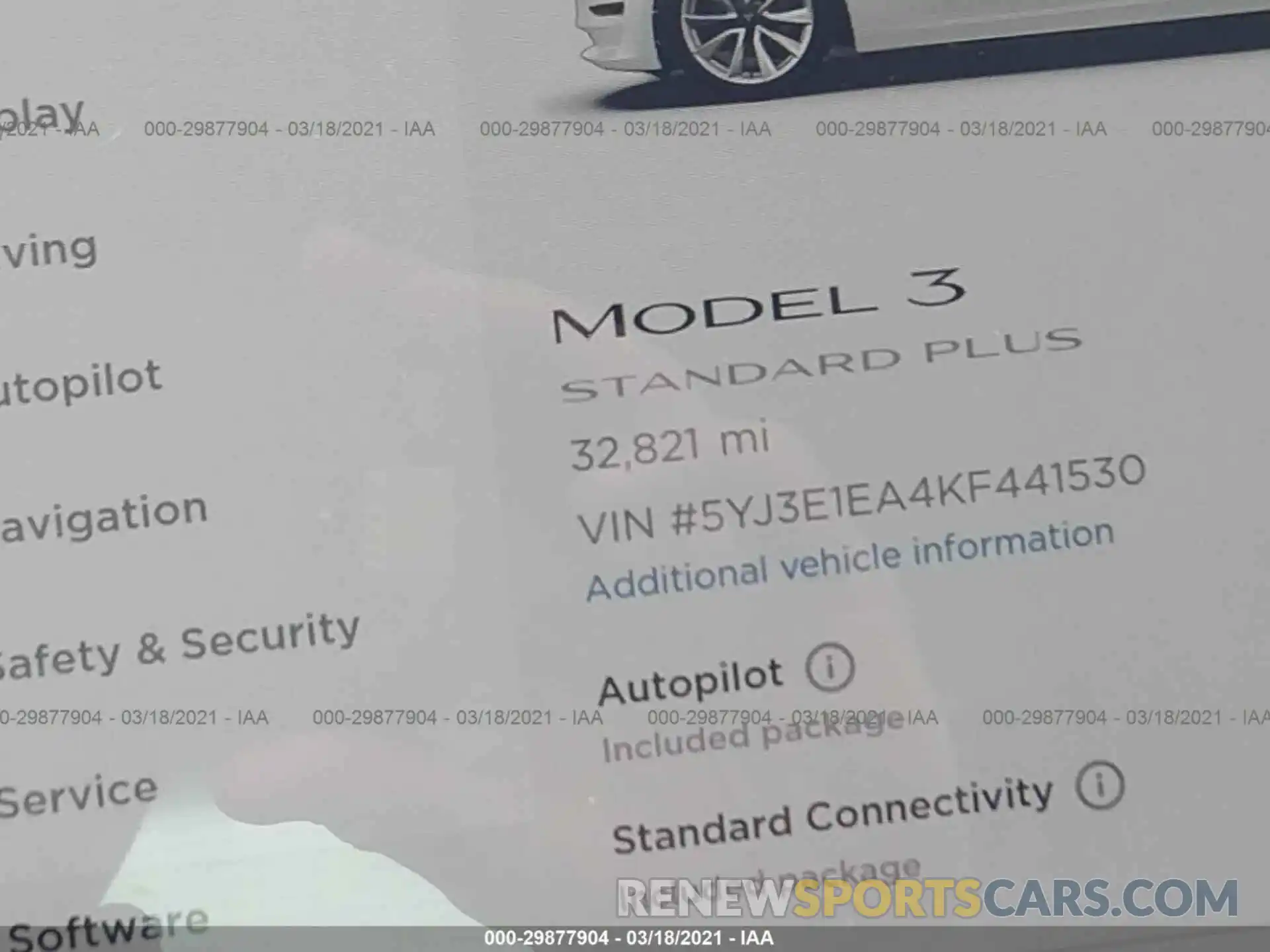 7 Photograph of a damaged car 5YJ3E1EA4KF441530 TESLA MODEL 3 2019