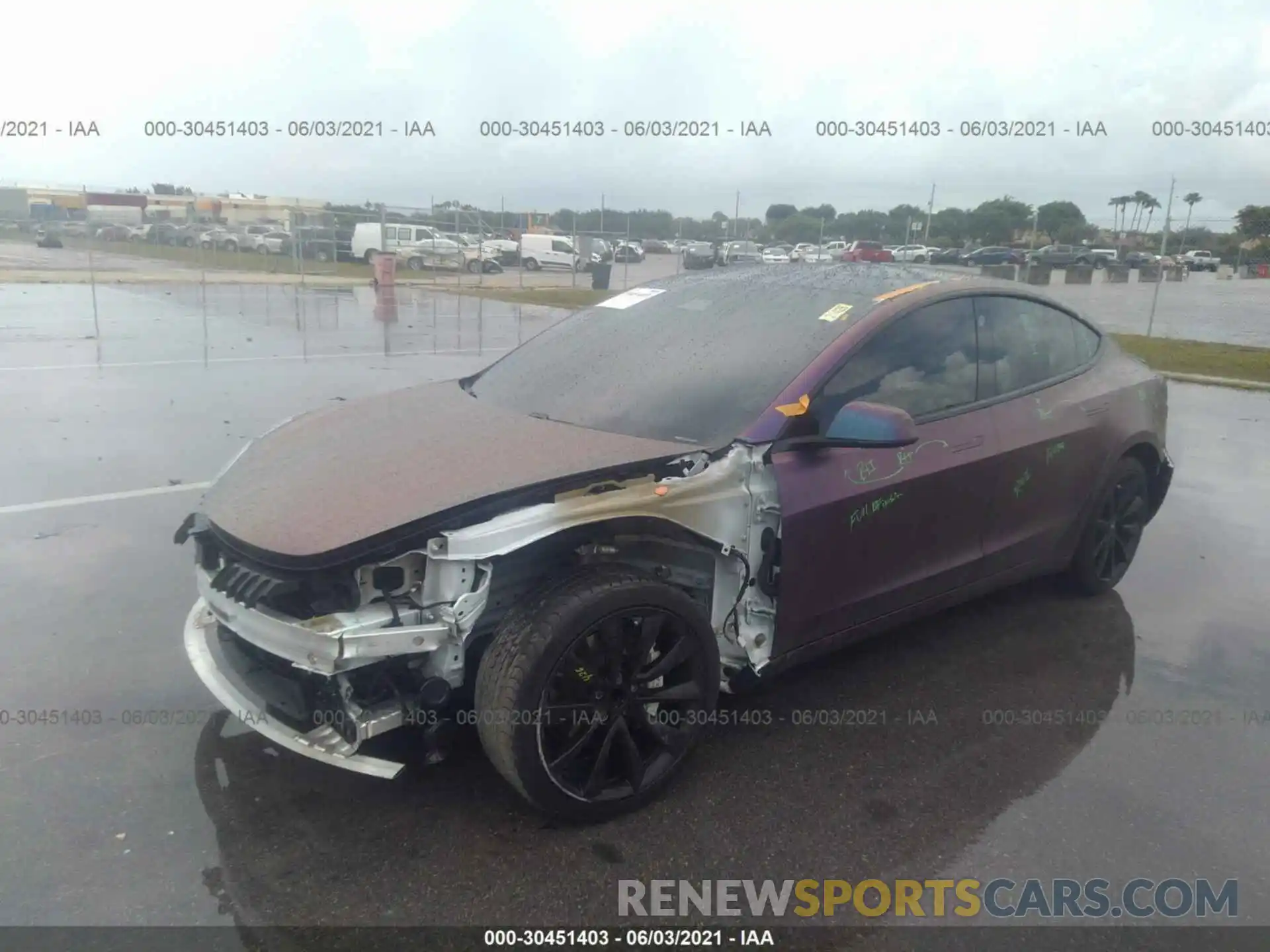 2 Photograph of a damaged car 5YJ3E1EA4KF449367 TESLA MODEL 3 2019