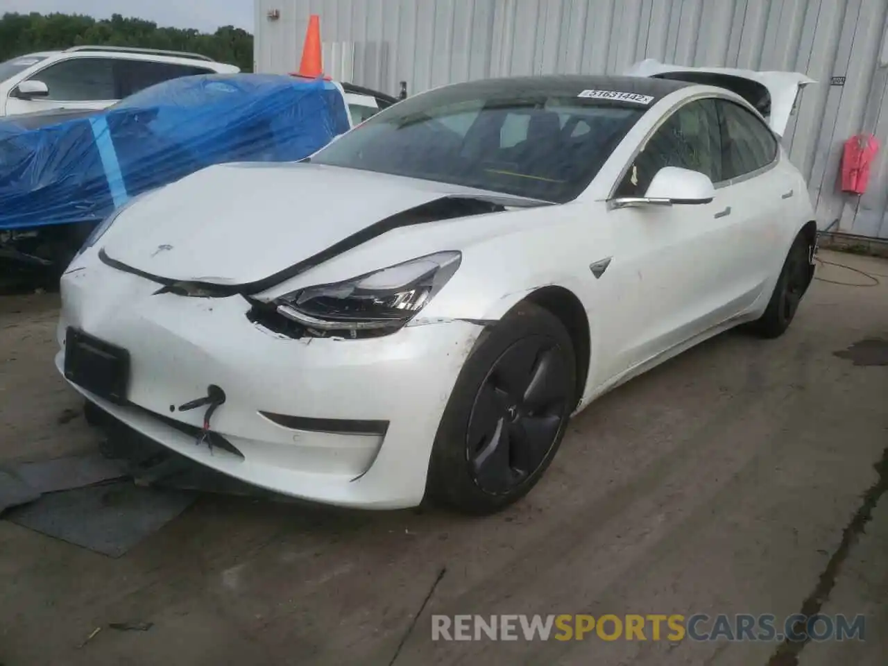 2 Photograph of a damaged car 5YJ3E1EA4KF483261 TESLA MODEL 3 2019