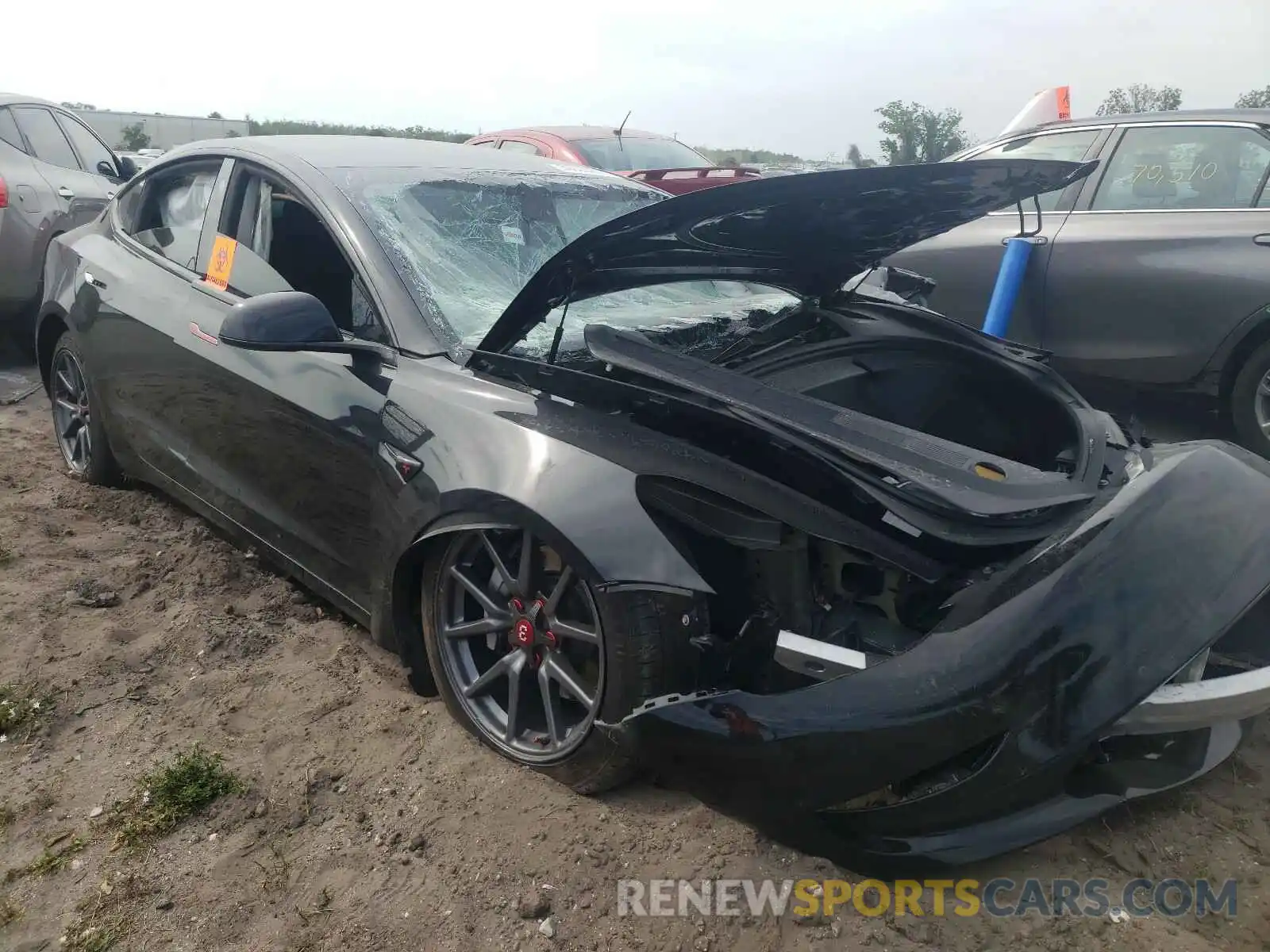 1 Photograph of a damaged car 5YJ3E1EA4KF484412 TESLA MODEL 3 2019