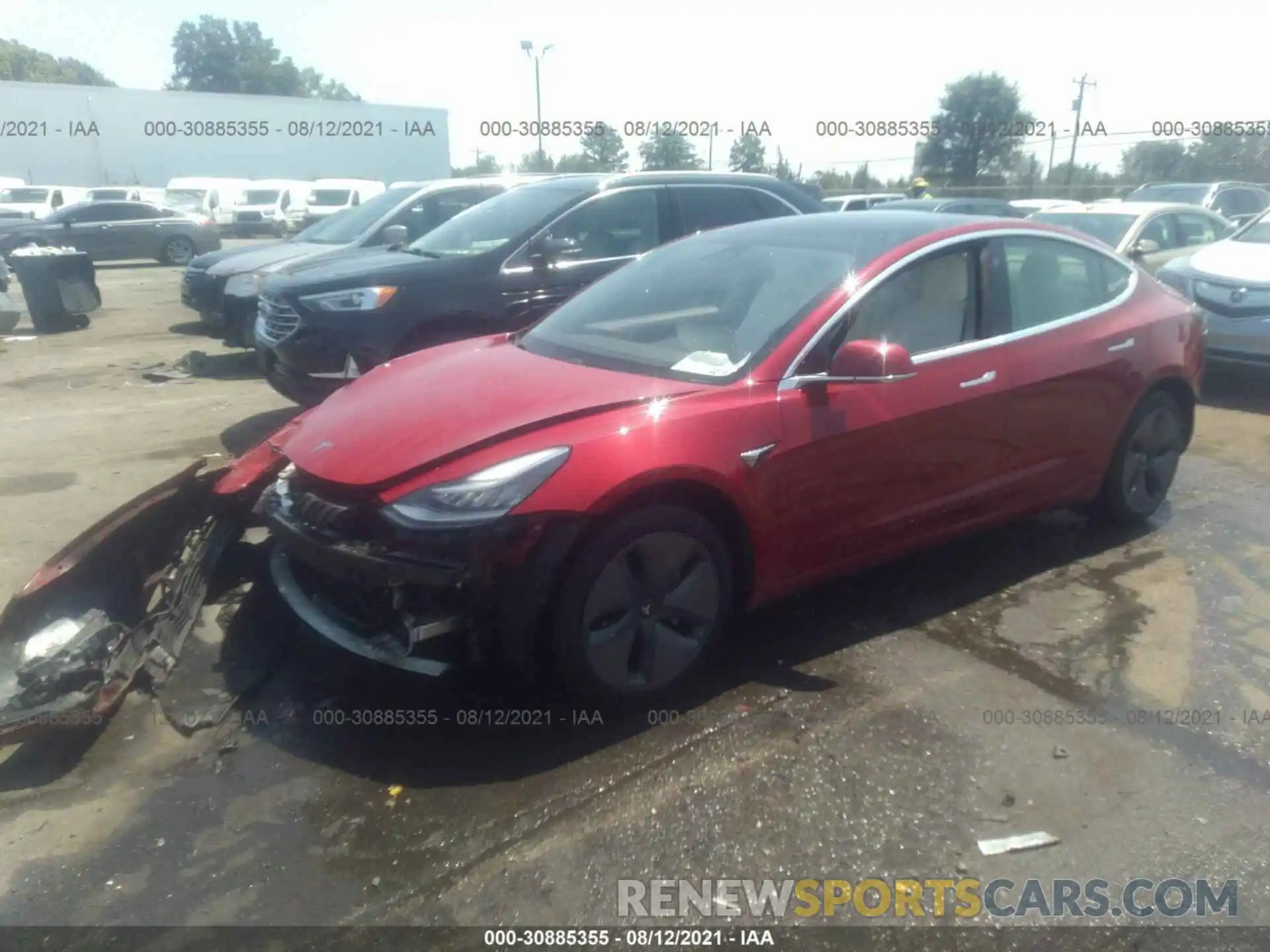 2 Photograph of a damaged car 5YJ3E1EA4KF486113 TESLA MODEL 3 2019