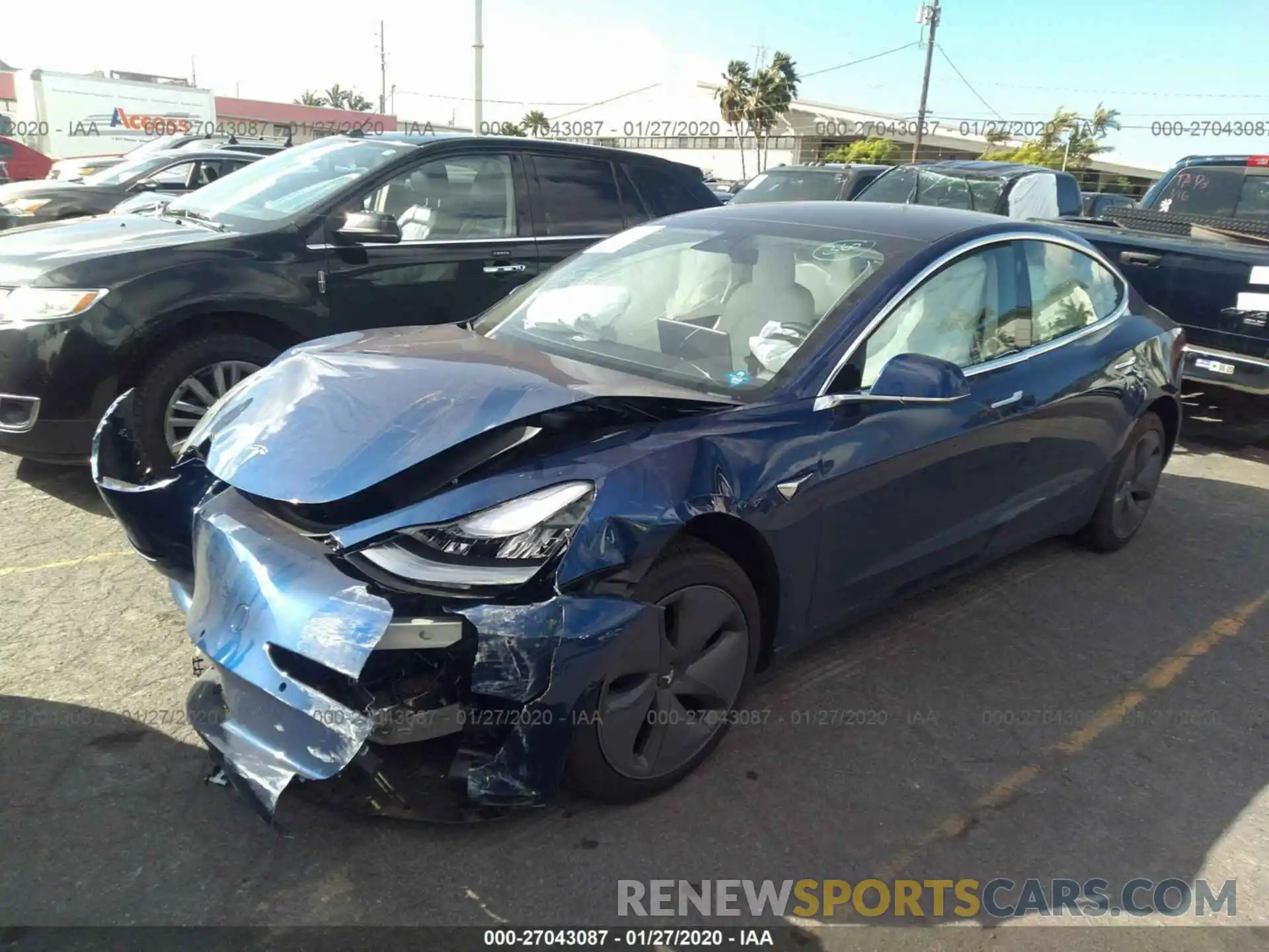 2 Photograph of a damaged car 5YJ3E1EA4KF509101 TESLA MODEL 3 2019