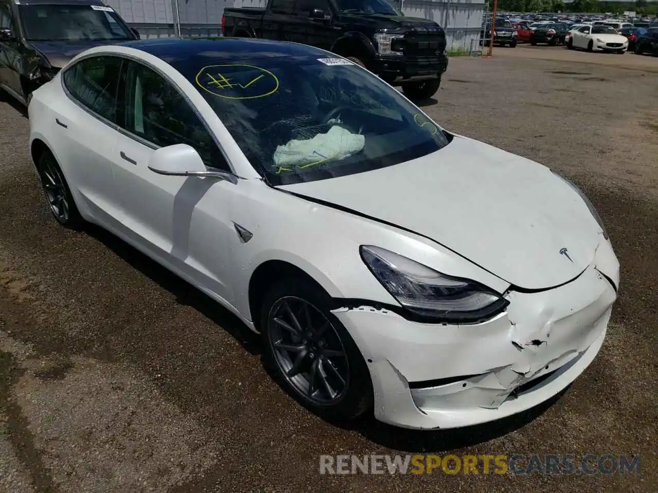 1 Photograph of a damaged car 5YJ3E1EA4KF515058 TESLA MODEL 3 2019