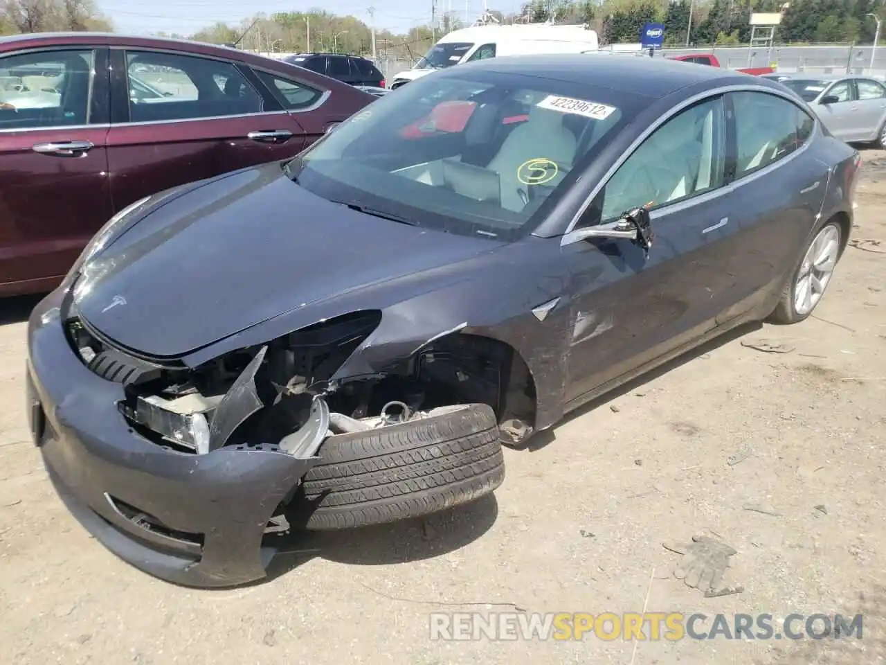 2 Photograph of a damaged car 5YJ3E1EA4KF519840 TESLA MODEL 3 2019