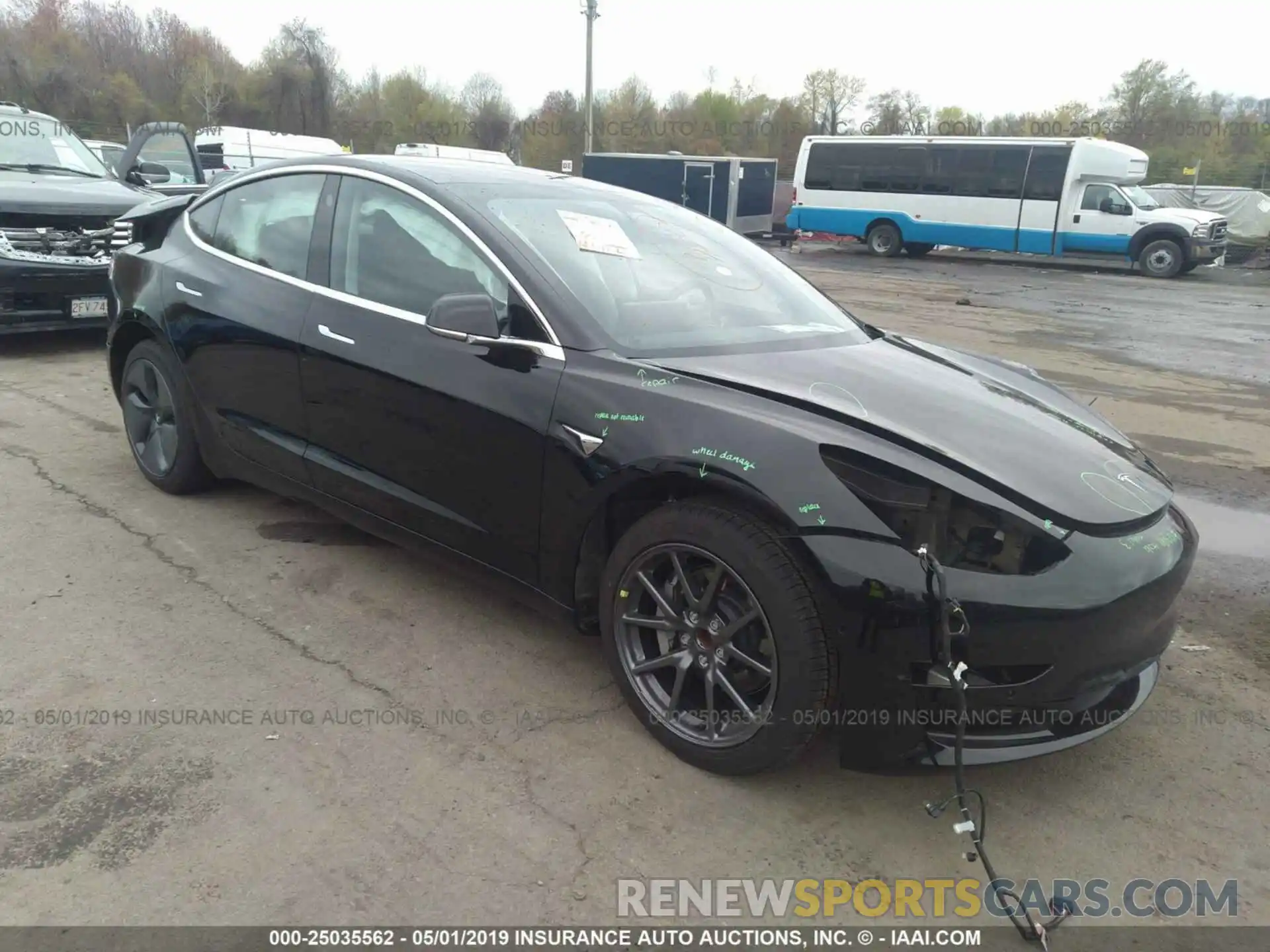 1 Photograph of a damaged car 5YJ3E1EA5KF192980 TESLA MODEL 3 2019