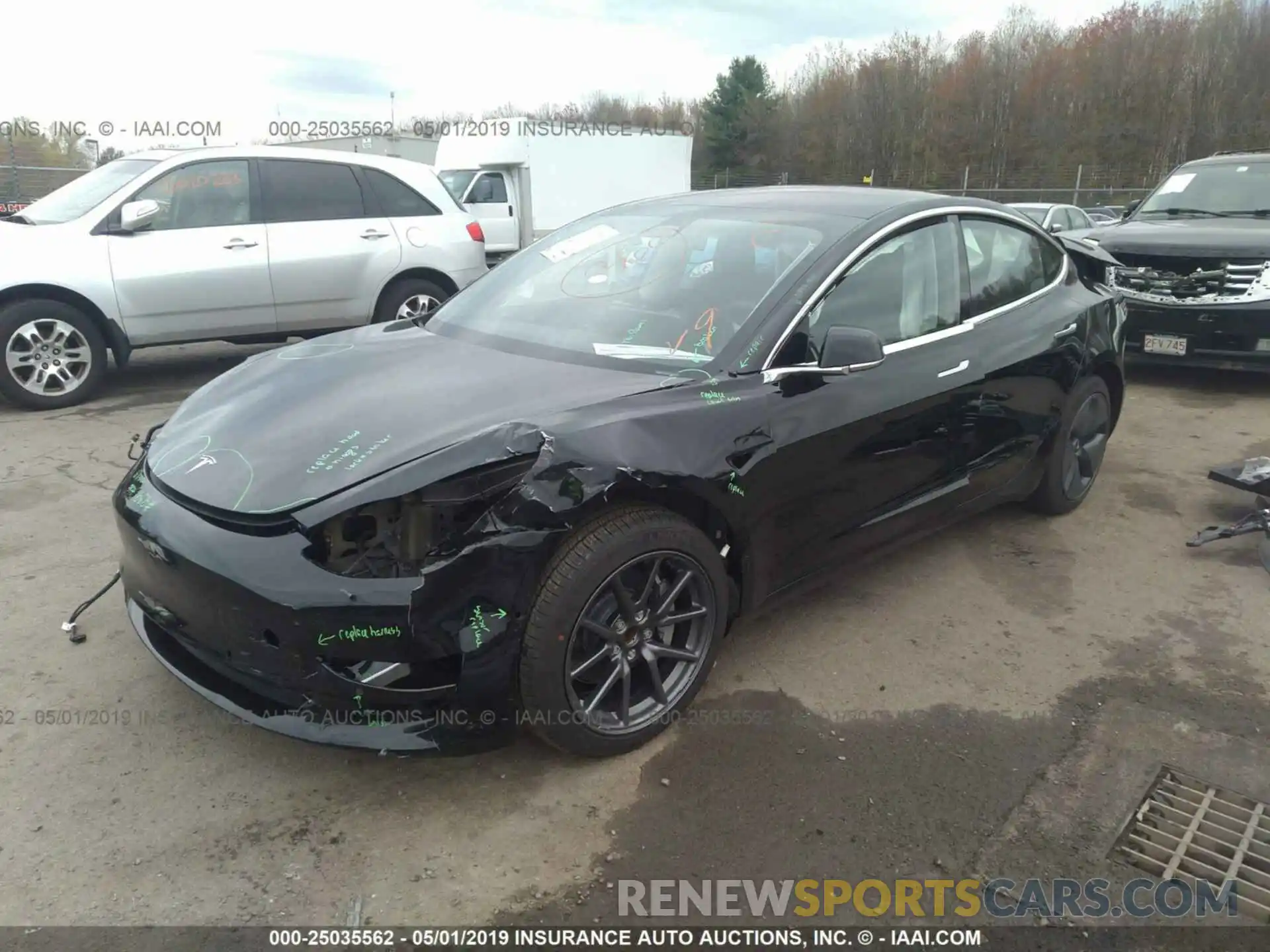 2 Photograph of a damaged car 5YJ3E1EA5KF192980 TESLA MODEL 3 2019