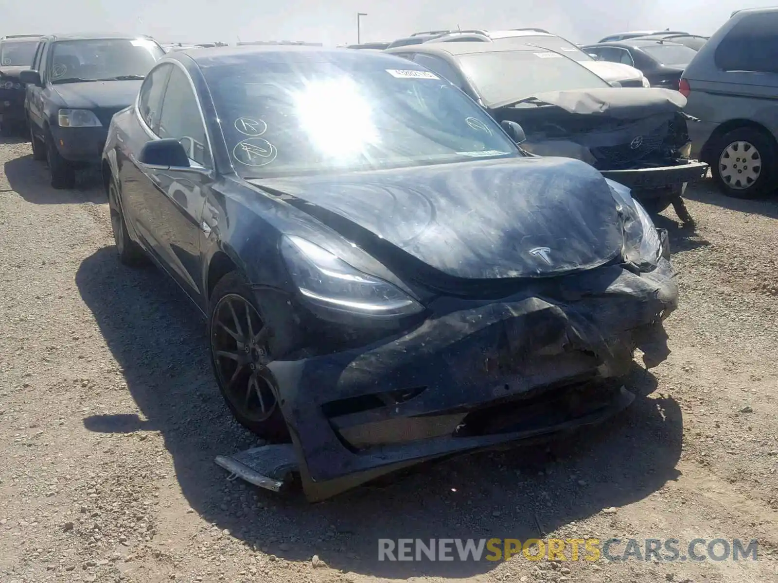 1 Photograph of a damaged car 5YJ3E1EA5KF296594 TESLA MODEL 3 2019