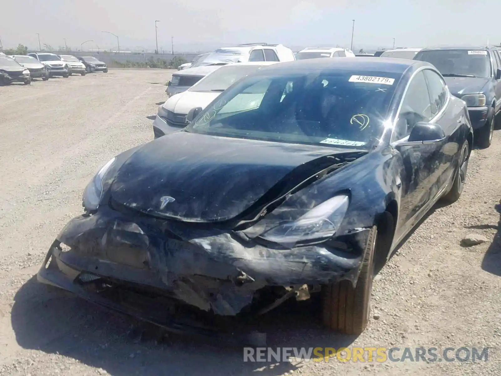 2 Photograph of a damaged car 5YJ3E1EA5KF296594 TESLA MODEL 3 2019