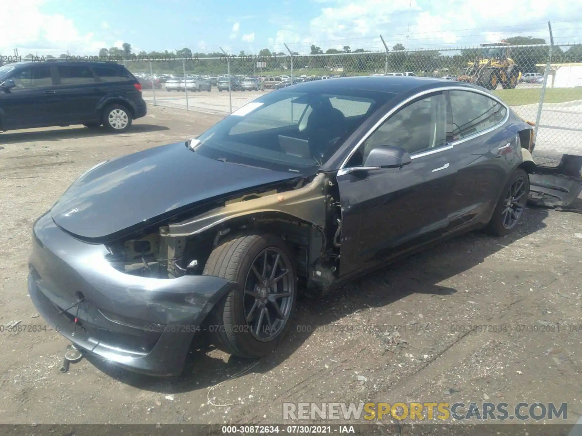 2 Photograph of a damaged car 5YJ3E1EA5KF298569 TESLA MODEL 3 2019