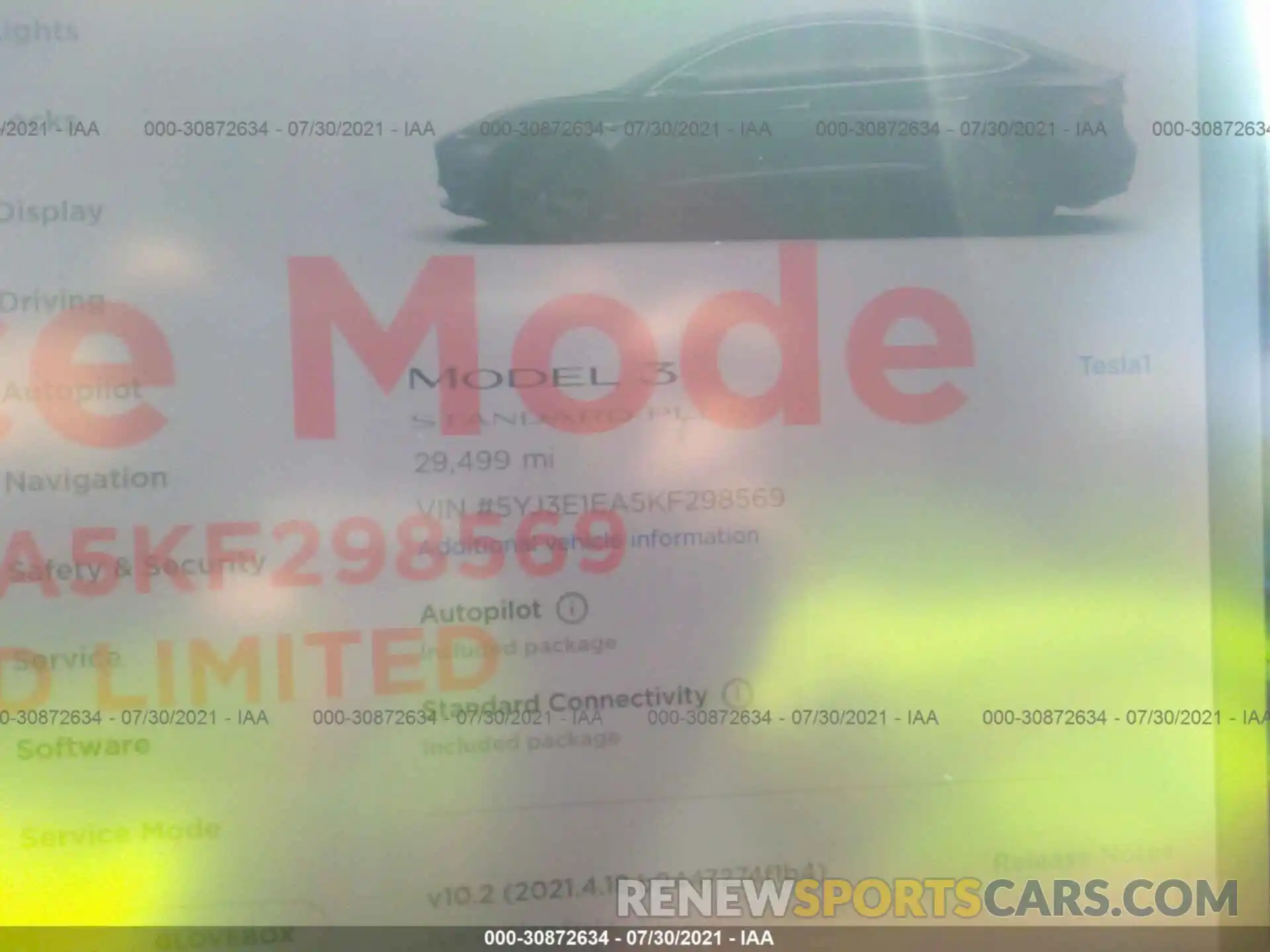 7 Photograph of a damaged car 5YJ3E1EA5KF298569 TESLA MODEL 3 2019