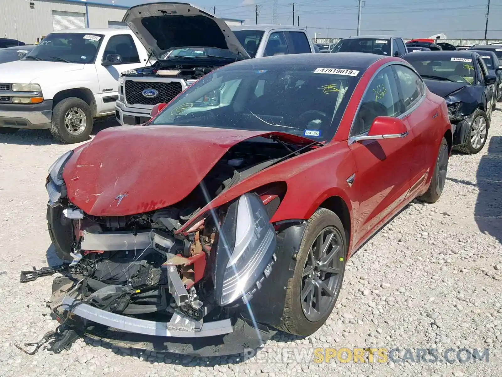 2 Photograph of a damaged car 5YJ3E1EA5KF298958 TESLA MODEL 3 2019