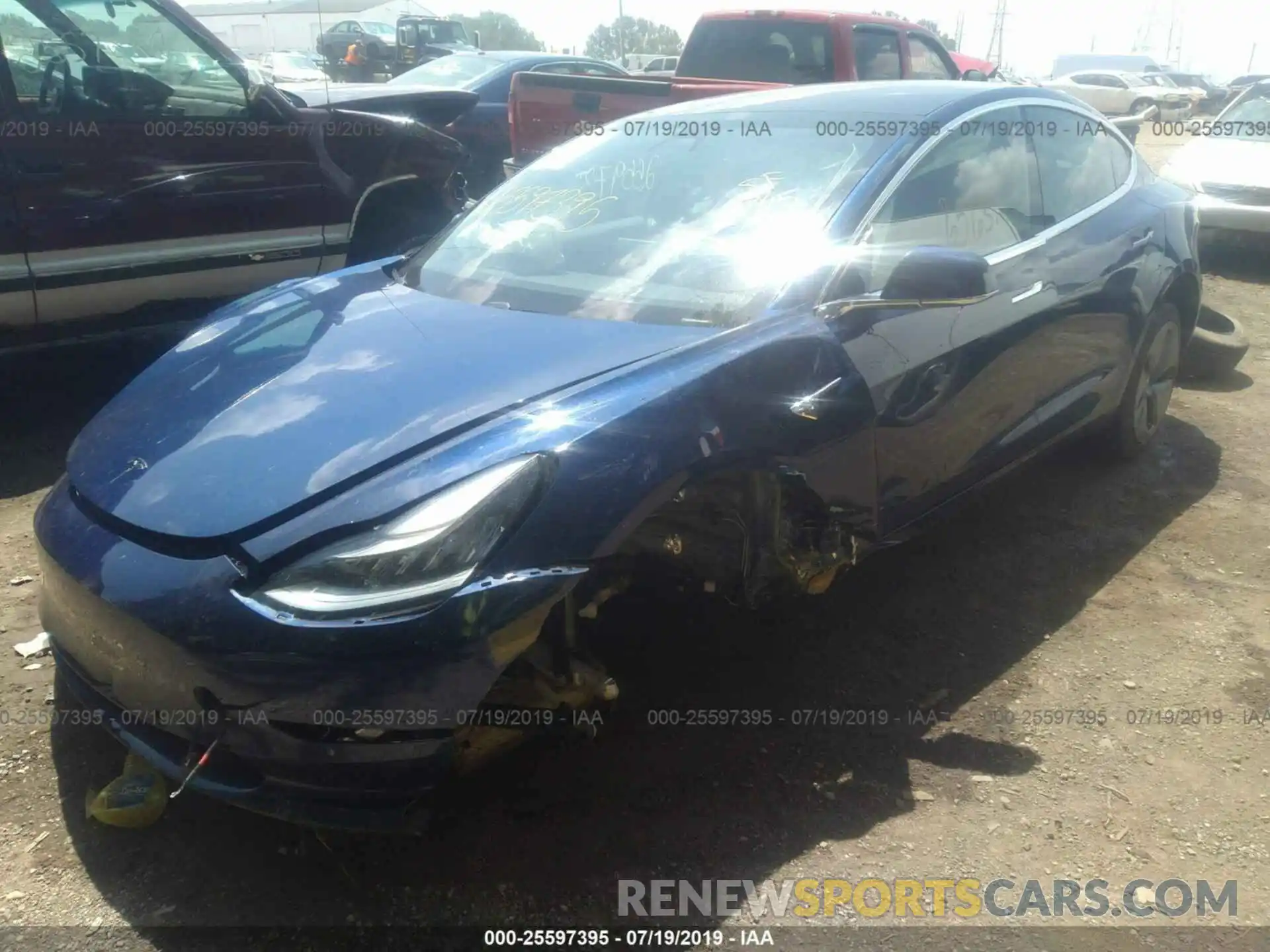 2 Photograph of a damaged car 5YJ3E1EA5KF299379 TESLA MODEL 3 2019