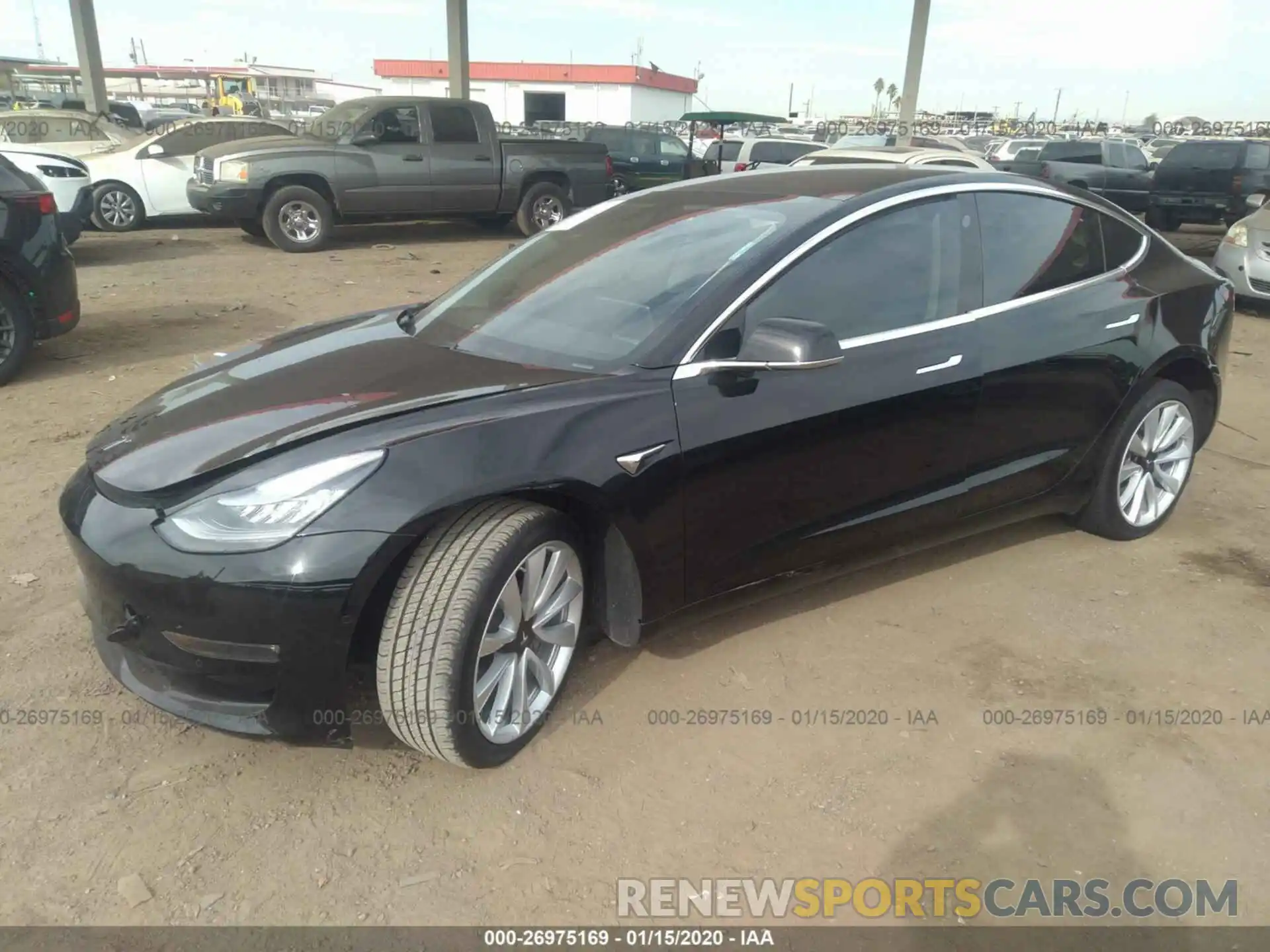 2 Photograph of a damaged car 5YJ3E1EA5KF300398 TESLA MODEL 3 2019