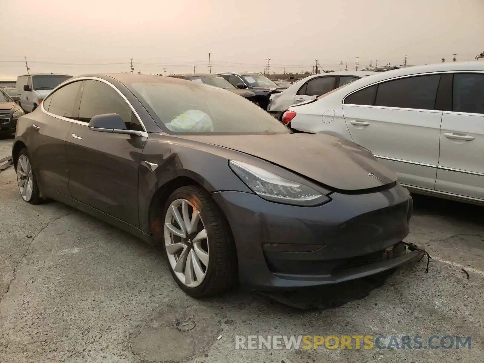 1 Photograph of a damaged car 5YJ3E1EA5KF300871 TESLA MODEL 3 2019