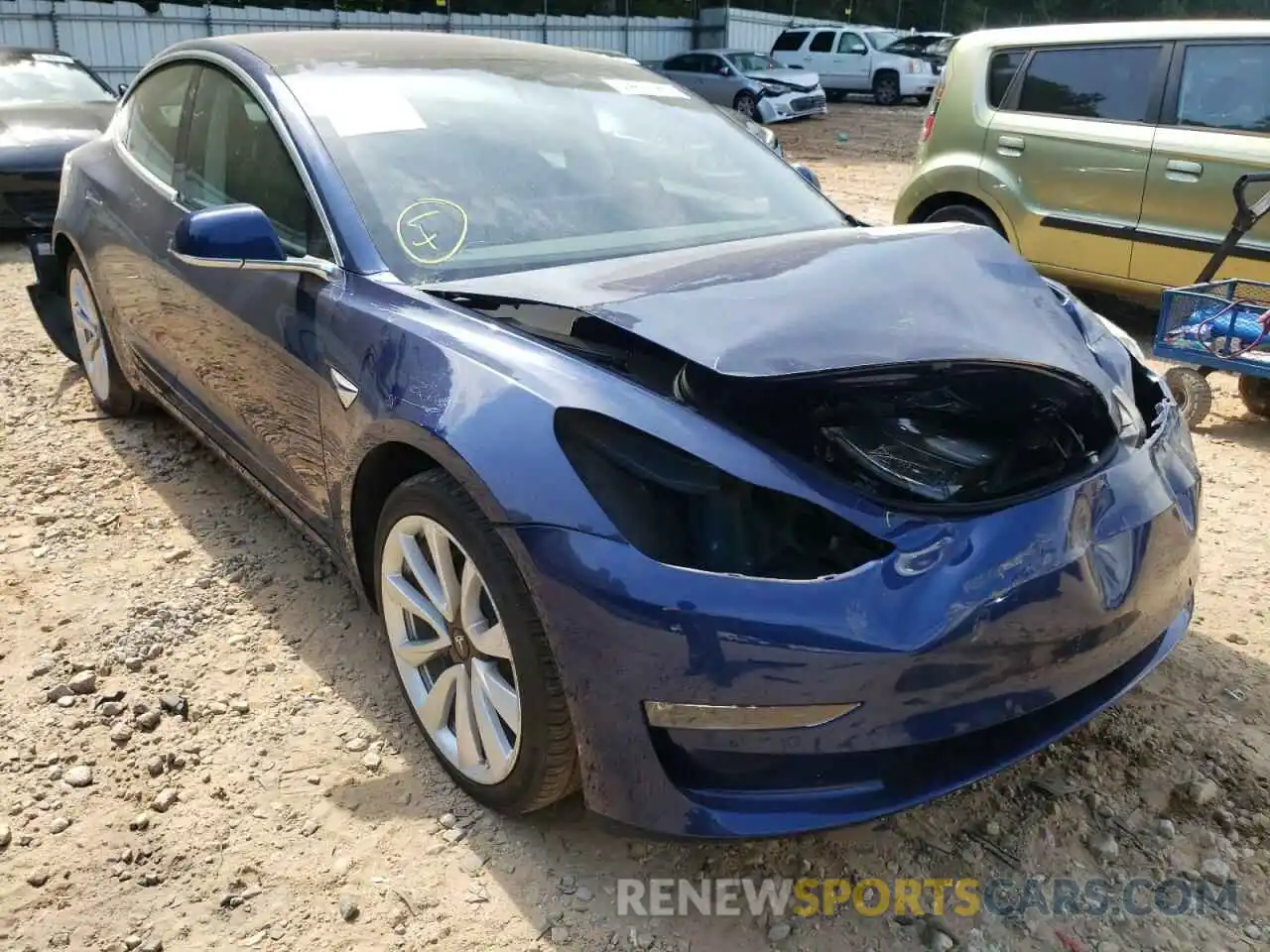 1 Photograph of a damaged car 5YJ3E1EA5KF301146 TESLA MODEL 3 2019