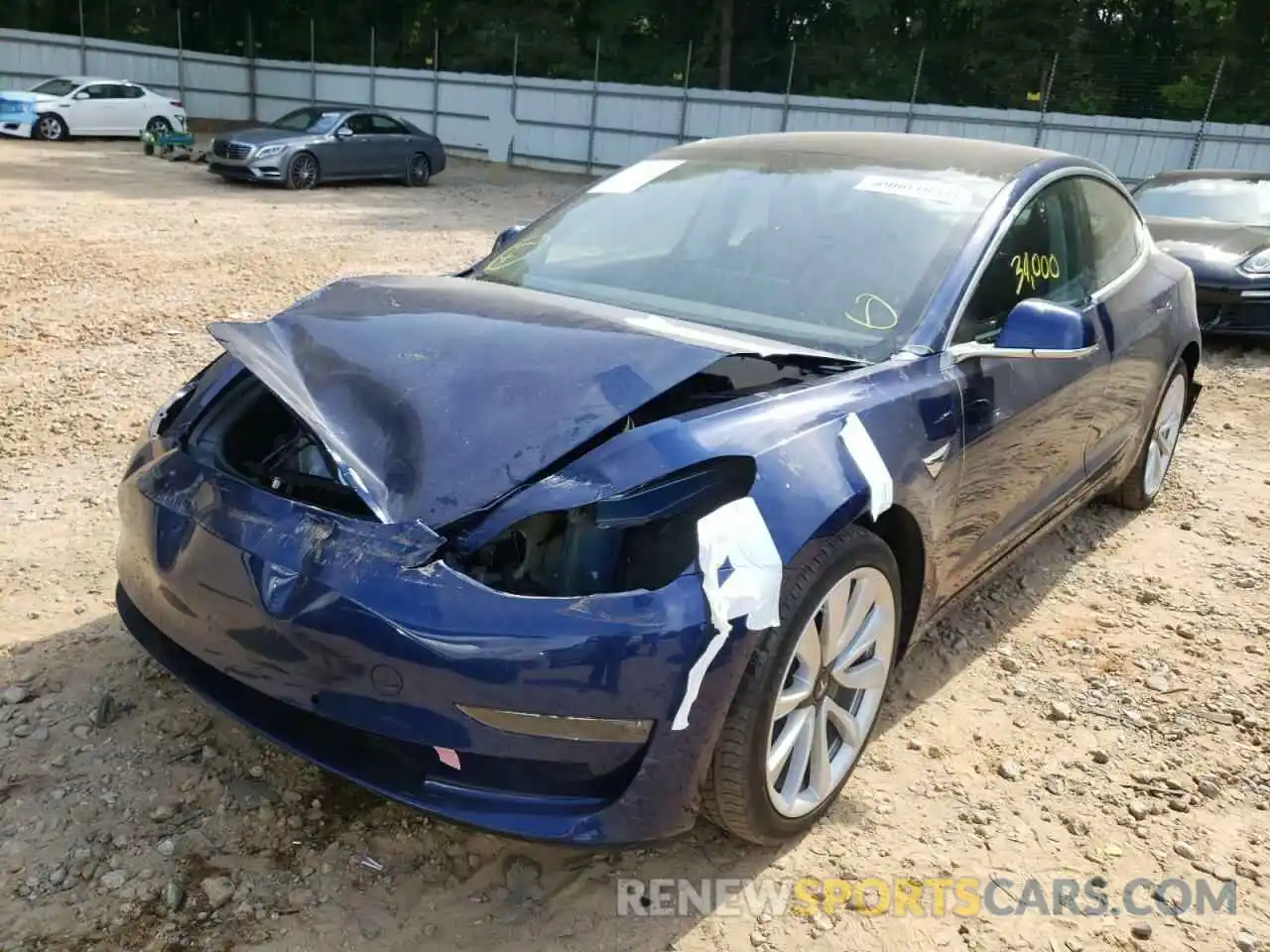 2 Photograph of a damaged car 5YJ3E1EA5KF301146 TESLA MODEL 3 2019