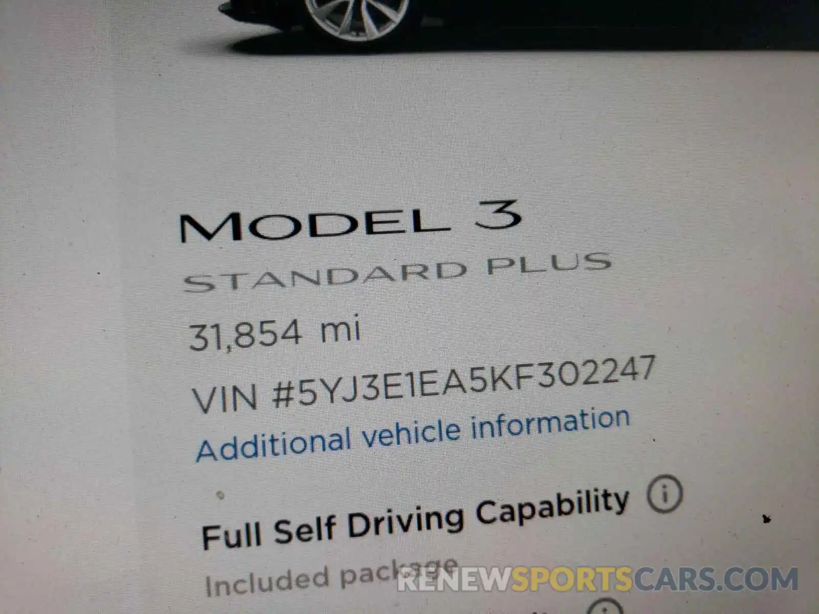 8 Фотография поврежденного автомобиля 5YJ3E1EA5KF302247 TESLA MODEL 3 2019