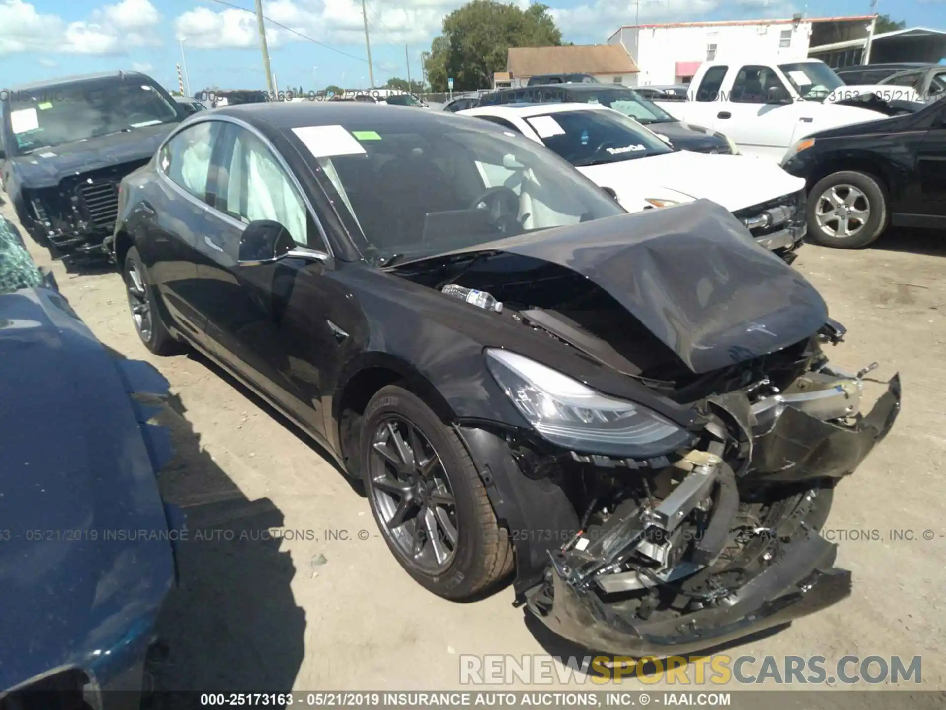 1 Photograph of a damaged car 5YJ3E1EA5KF304306 TESLA MODEL 3 2019