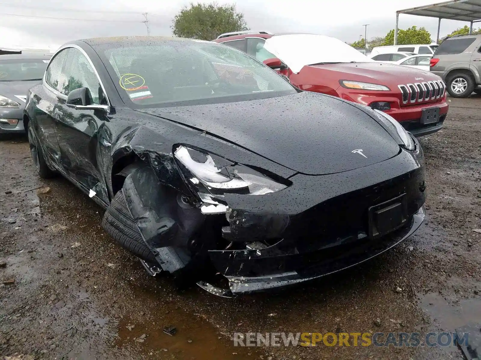 1 Photograph of a damaged car 5YJ3E1EA5KF304886 TESLA MODEL 3 2019