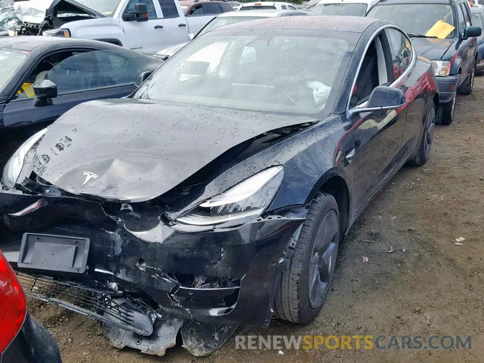 2 Photograph of a damaged car 5YJ3E1EA5KF306279 TESLA MODEL 3 2019