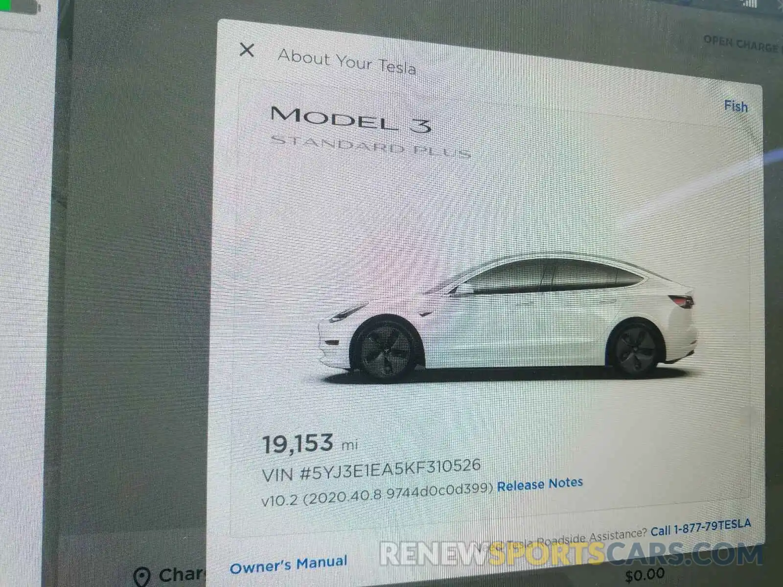 8 Photograph of a damaged car 5YJ3E1EA5KF310526 TESLA MODEL 3 2019