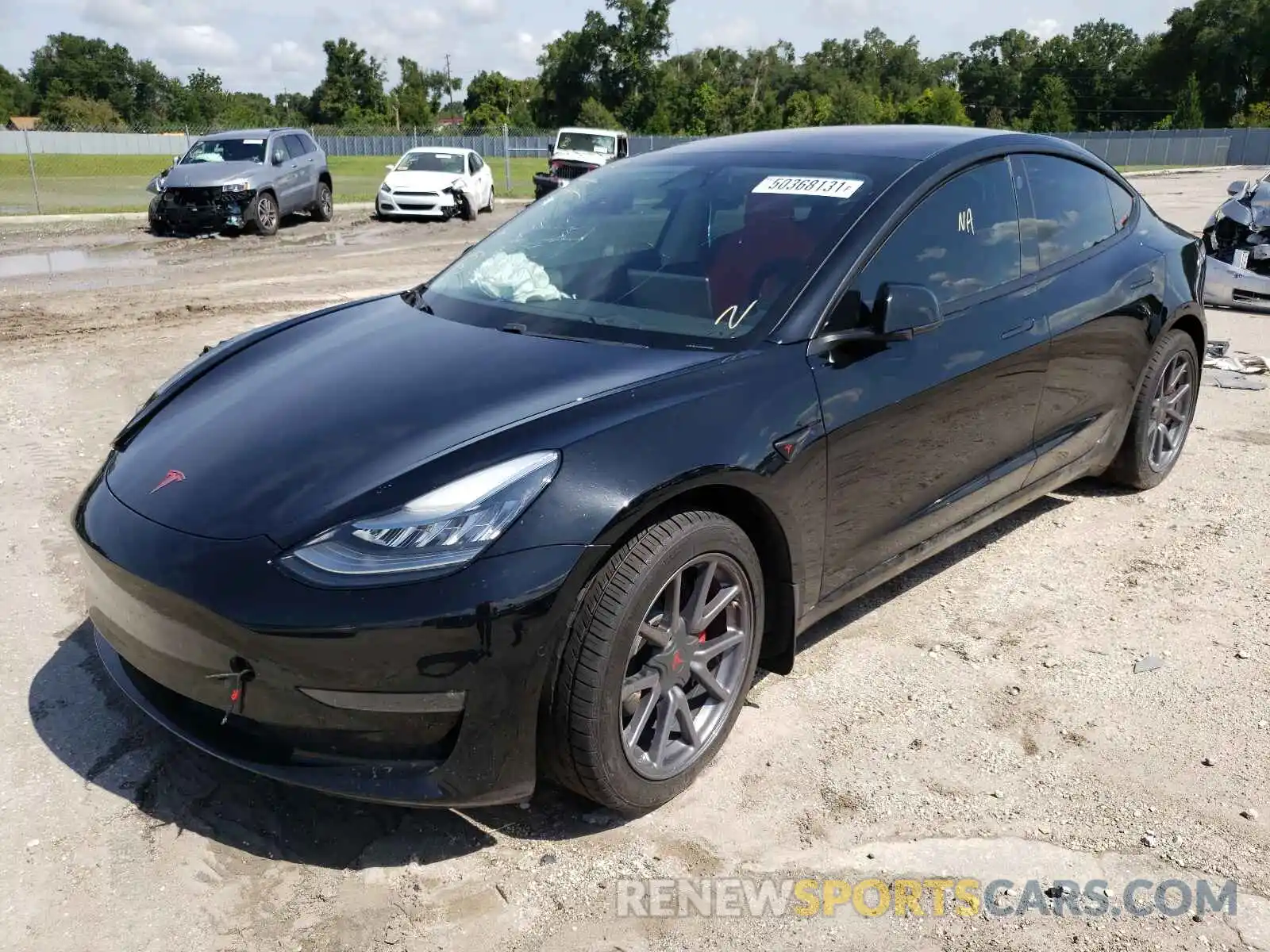 2 Photograph of a damaged car 5YJ3E1EA5KF313278 TESLA MODEL 3 2019