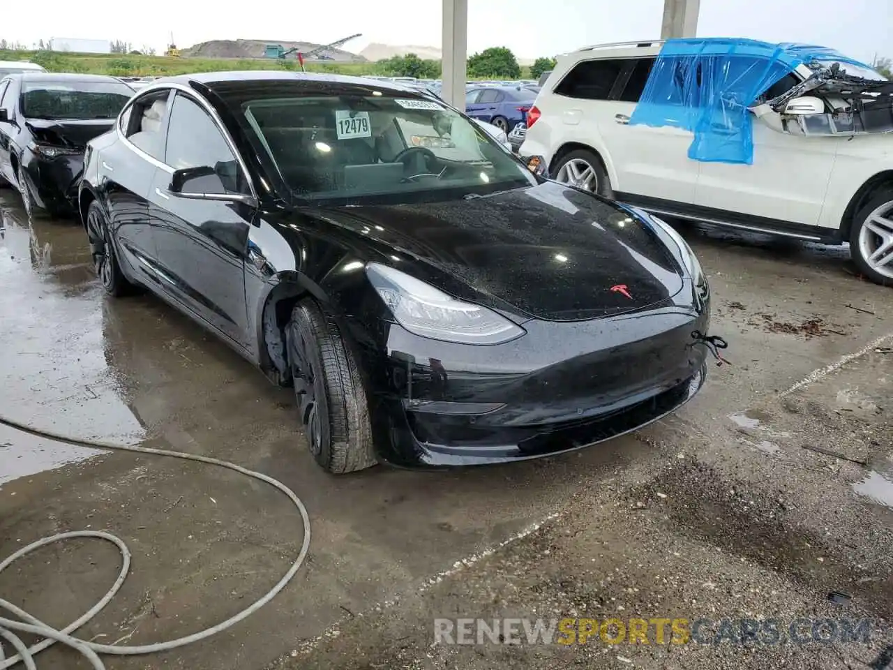 1 Photograph of a damaged car 5YJ3E1EA5KF317024 TESLA MODEL 3 2019