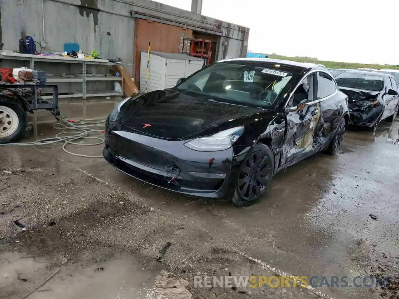 2 Photograph of a damaged car 5YJ3E1EA5KF317024 TESLA MODEL 3 2019