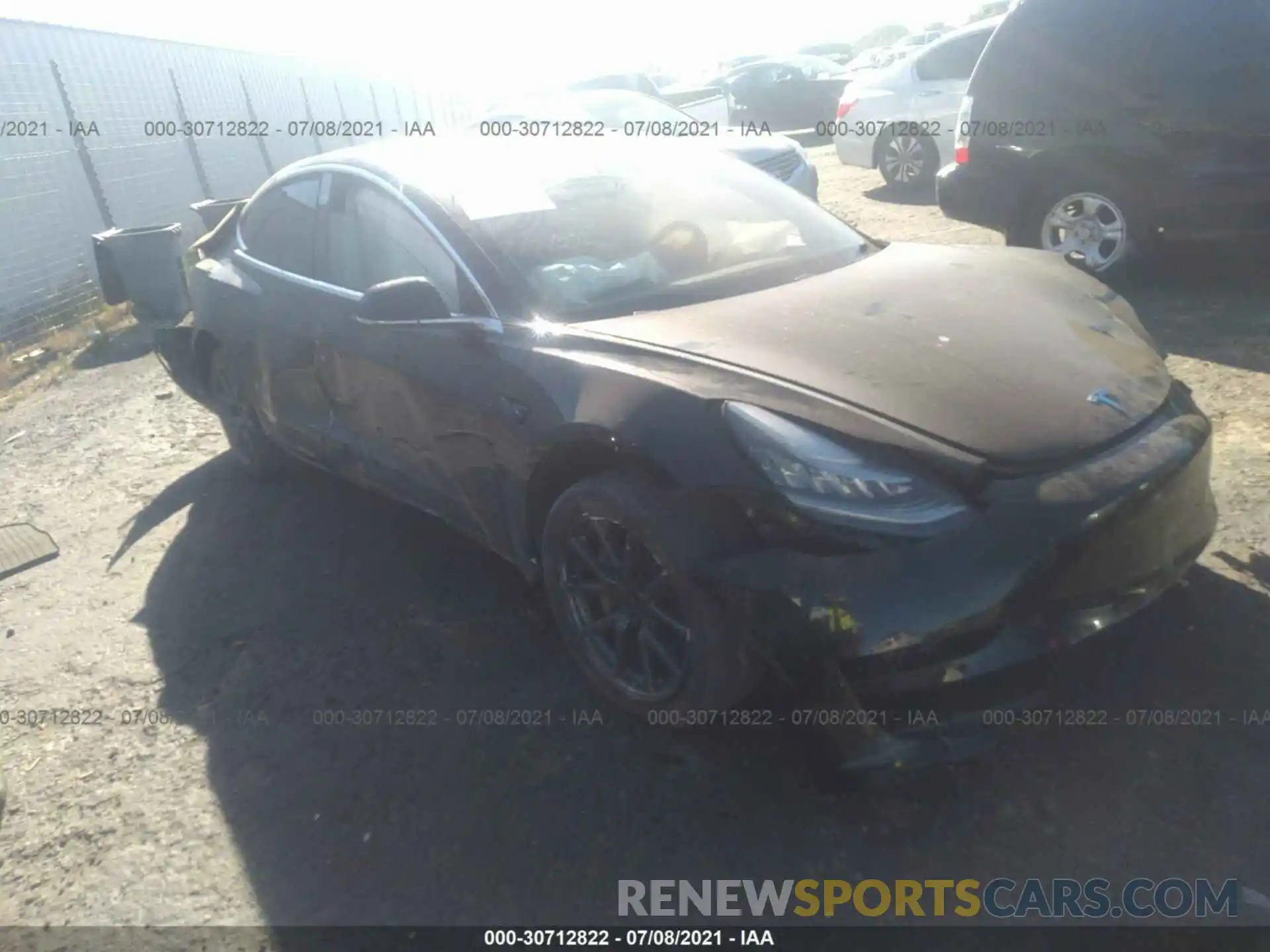 1 Photograph of a damaged car 5YJ3E1EA5KF323888 TESLA MODEL 3 2019