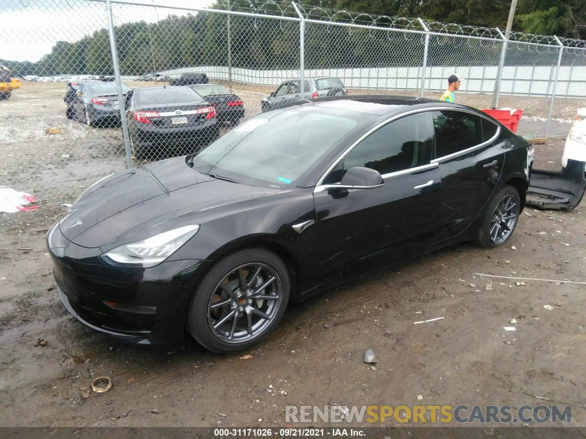 2 Photograph of a damaged car 5YJ3E1EA5KF324054 TESLA MODEL 3 2019