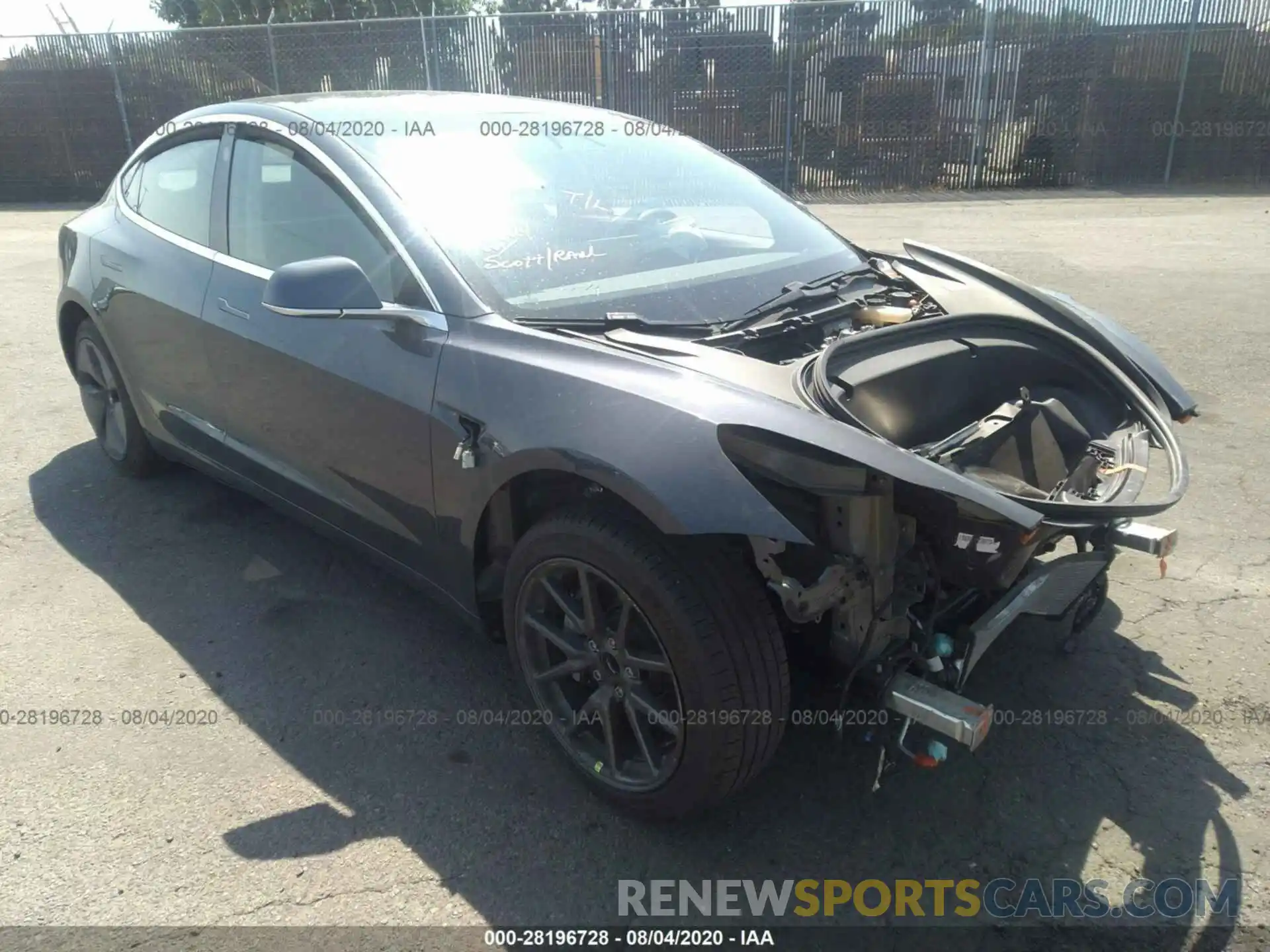 1 Photograph of a damaged car 5YJ3E1EA5KF325527 TESLA MODEL 3 2019