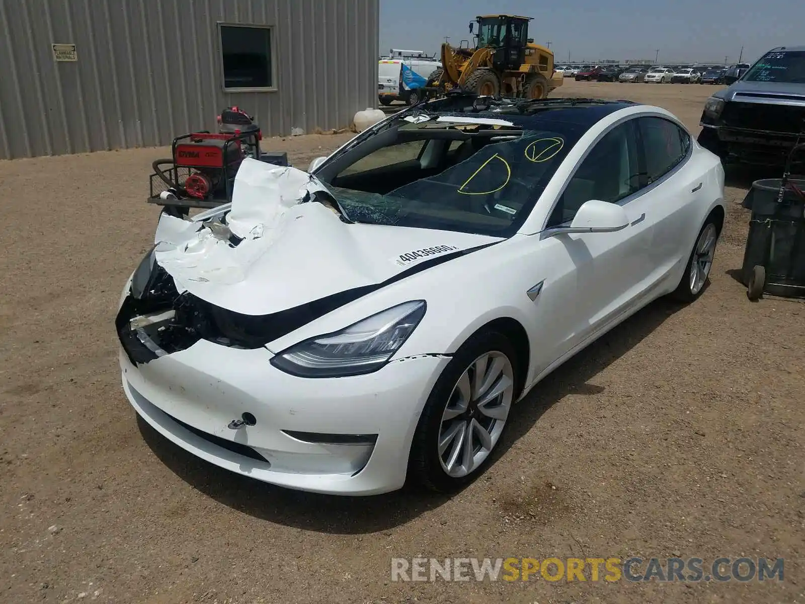 2 Photograph of a damaged car 5YJ3E1EA5KF332106 TESLA MODEL 3 2019